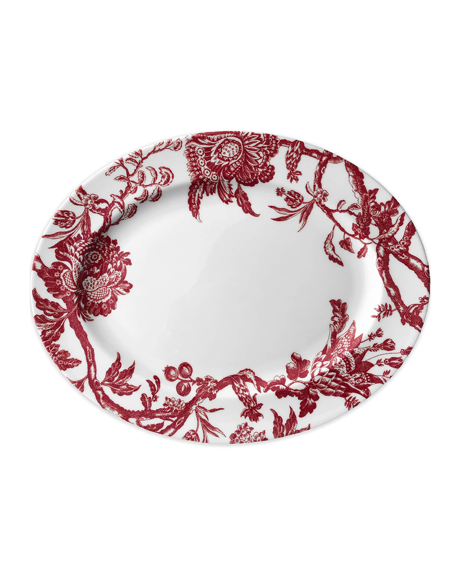Arcadia Crimson Rimmed Oval Platter 1