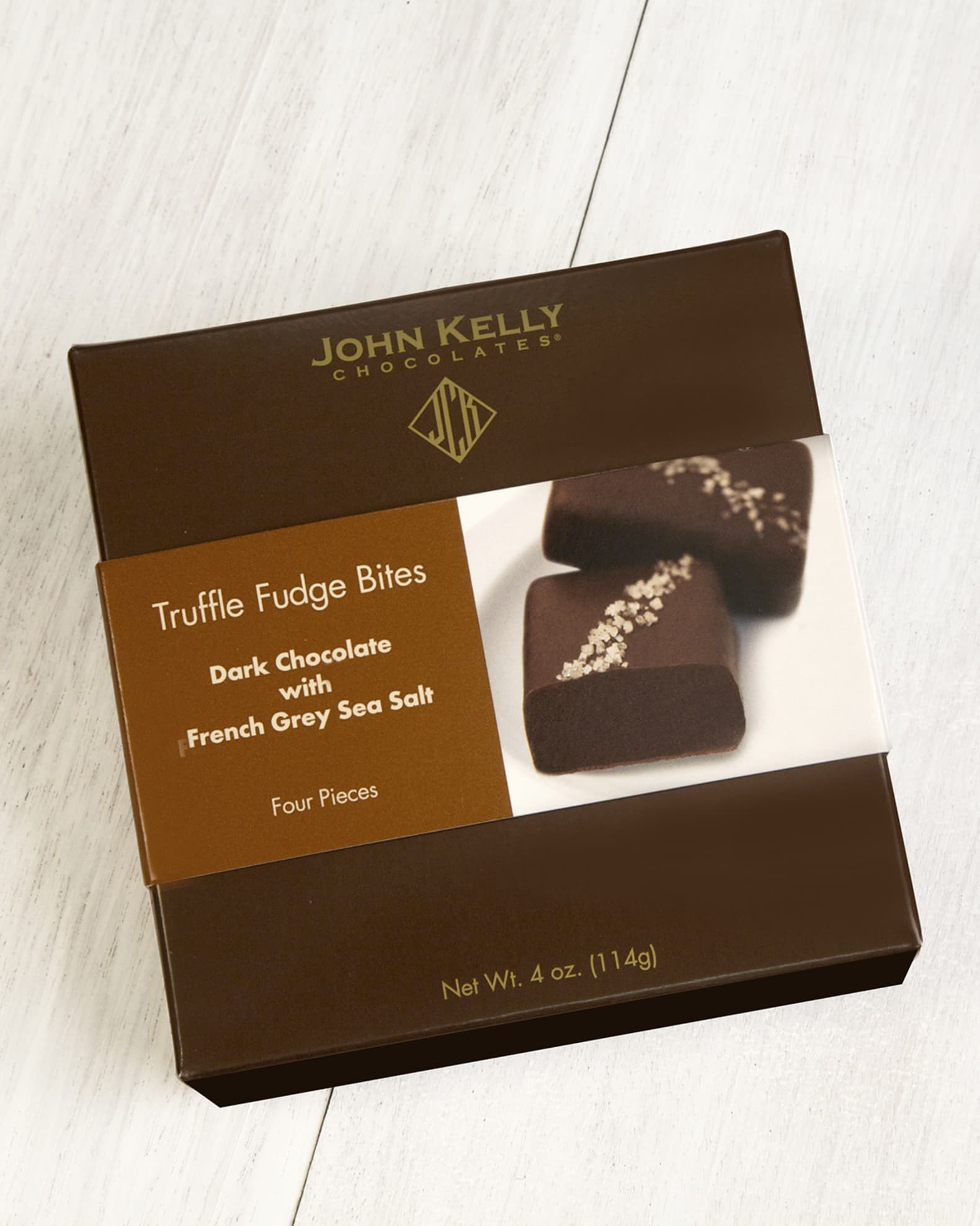 4-Piece Dark Chocolate With French Grey Sea Salt Truffle Fudge Bites 1