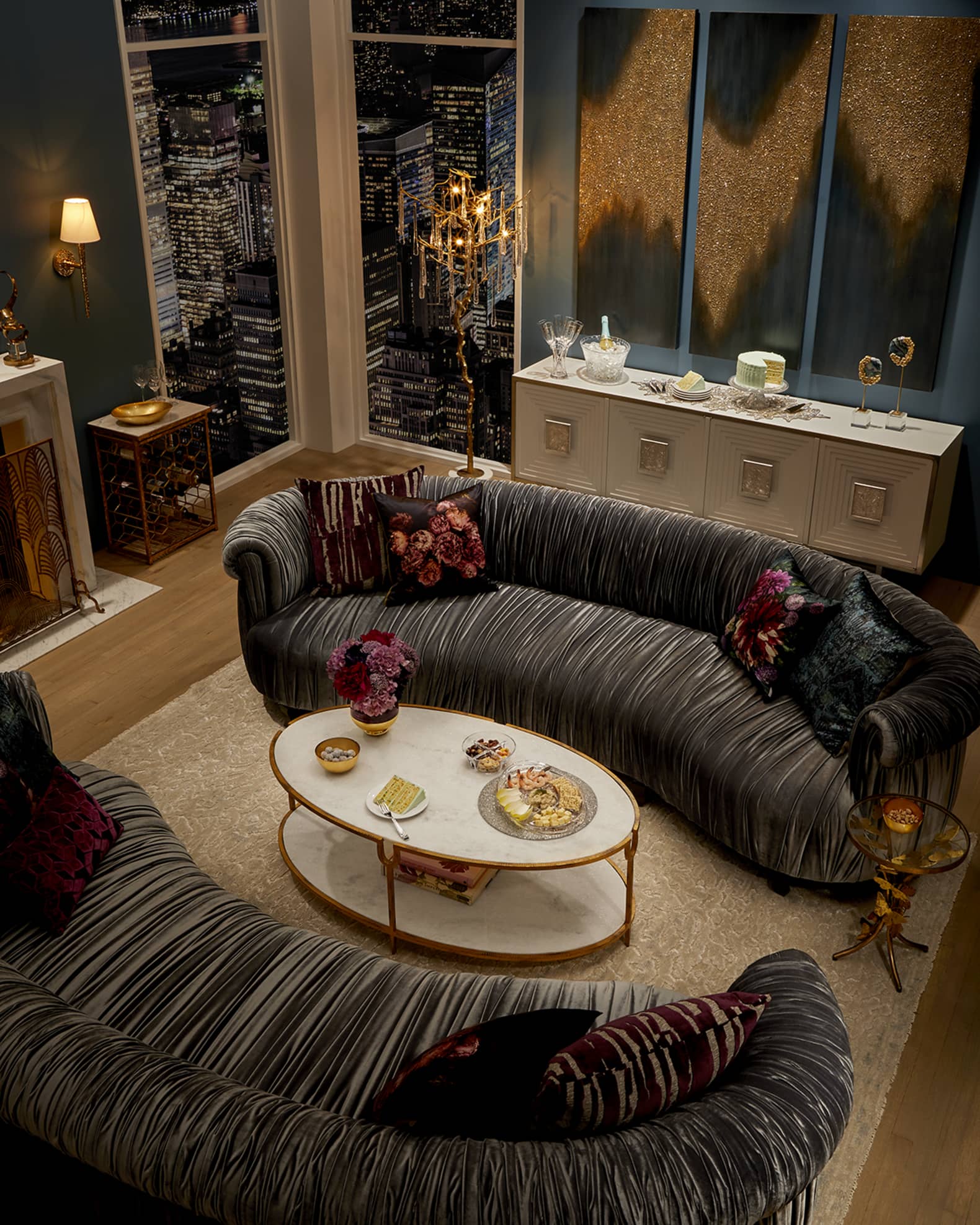 Global Views Olivia MarbleTop Coffee Table Neiman Marcus