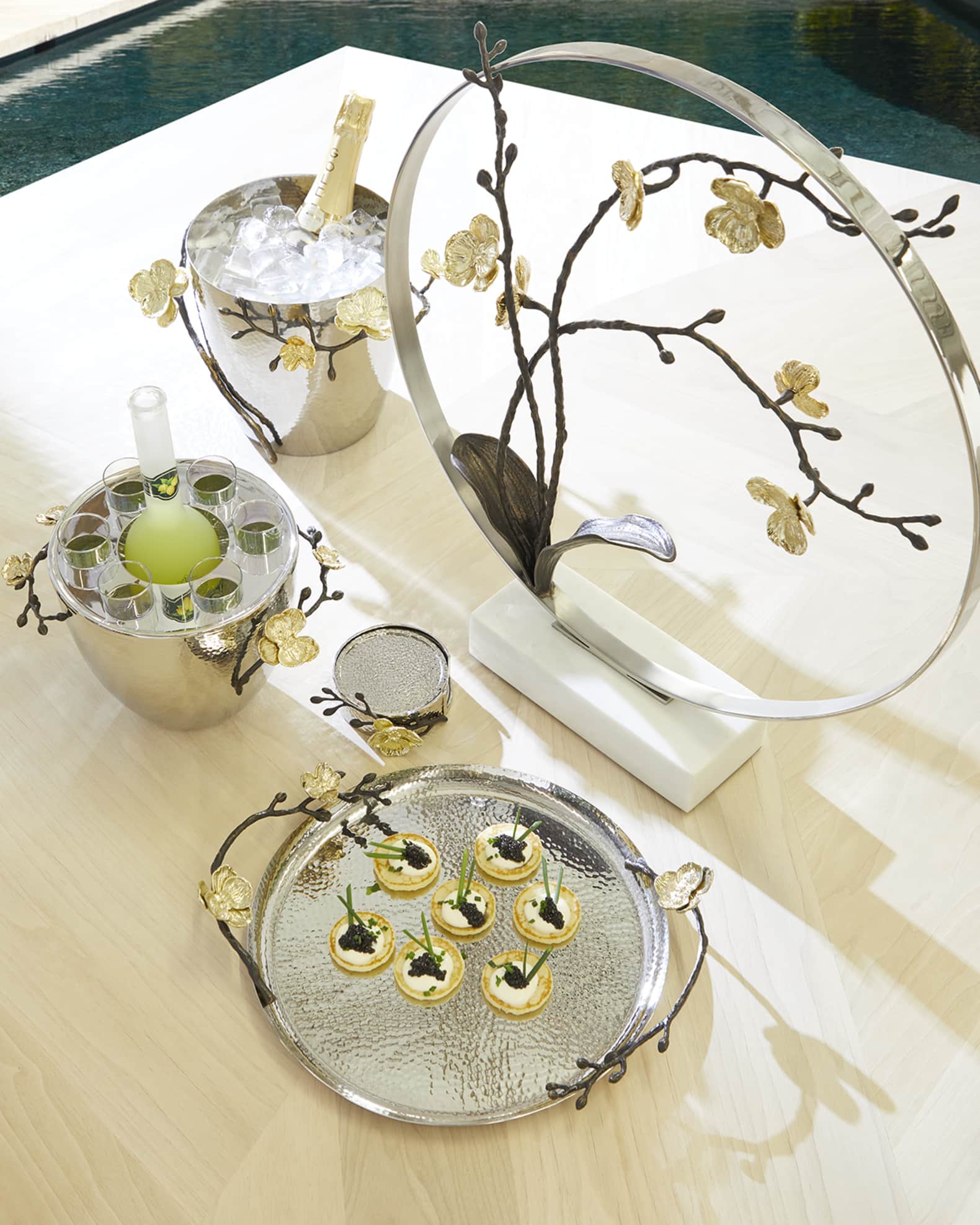 Gold Orchid Coasters, 6-Piece Set 1