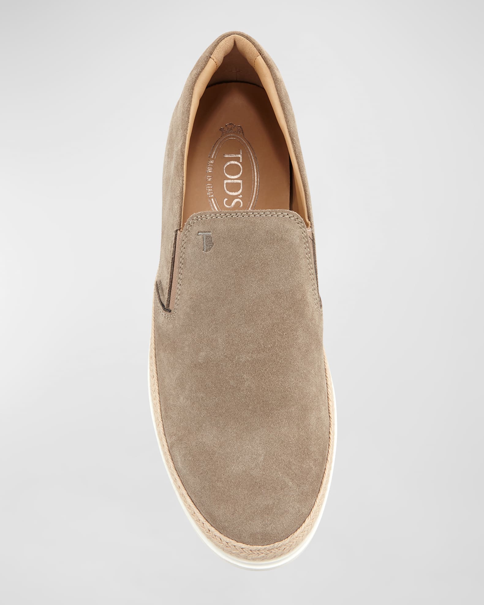Suede Espadrille Slip-On Sneaker, Tan 1
