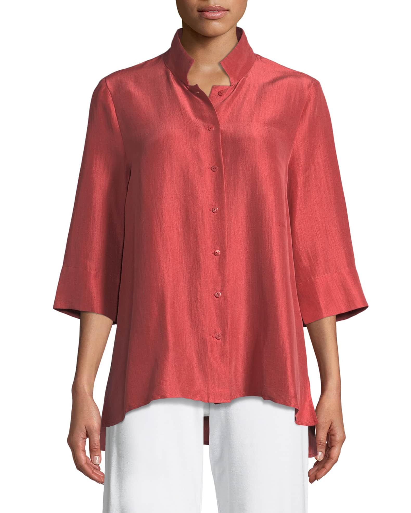 Eileen fisher silk dupioni top hot sale