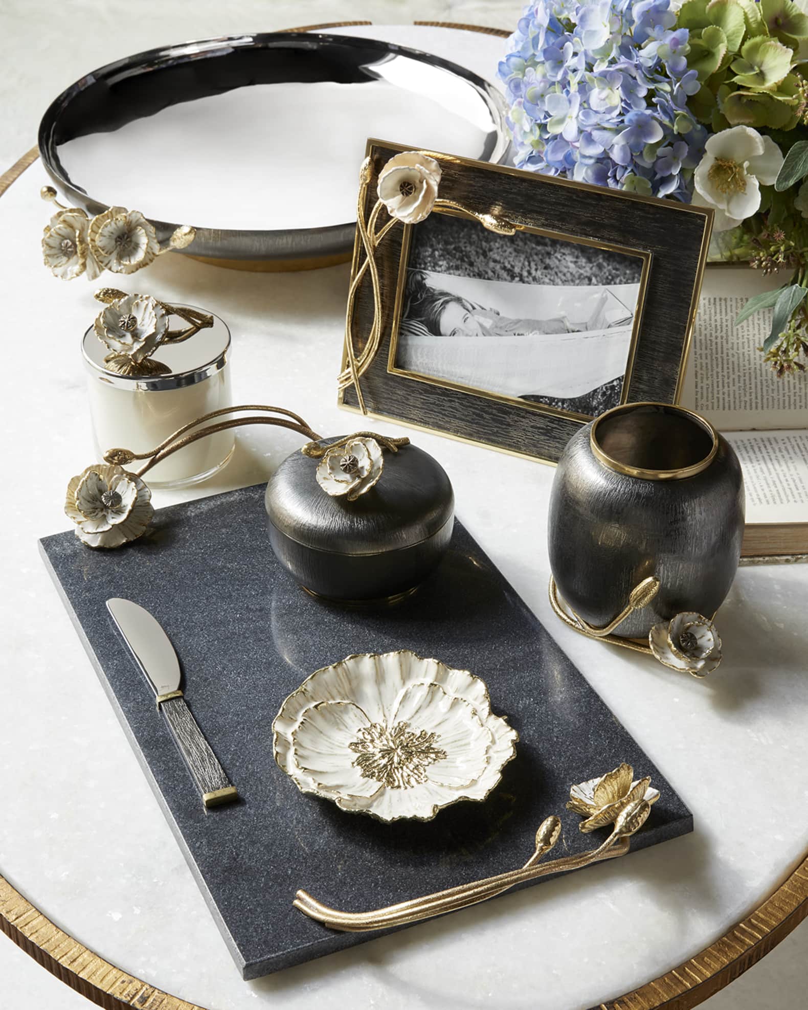 Michael Aram Anemone Large Cheese Board with Knife | Neiman Marcus