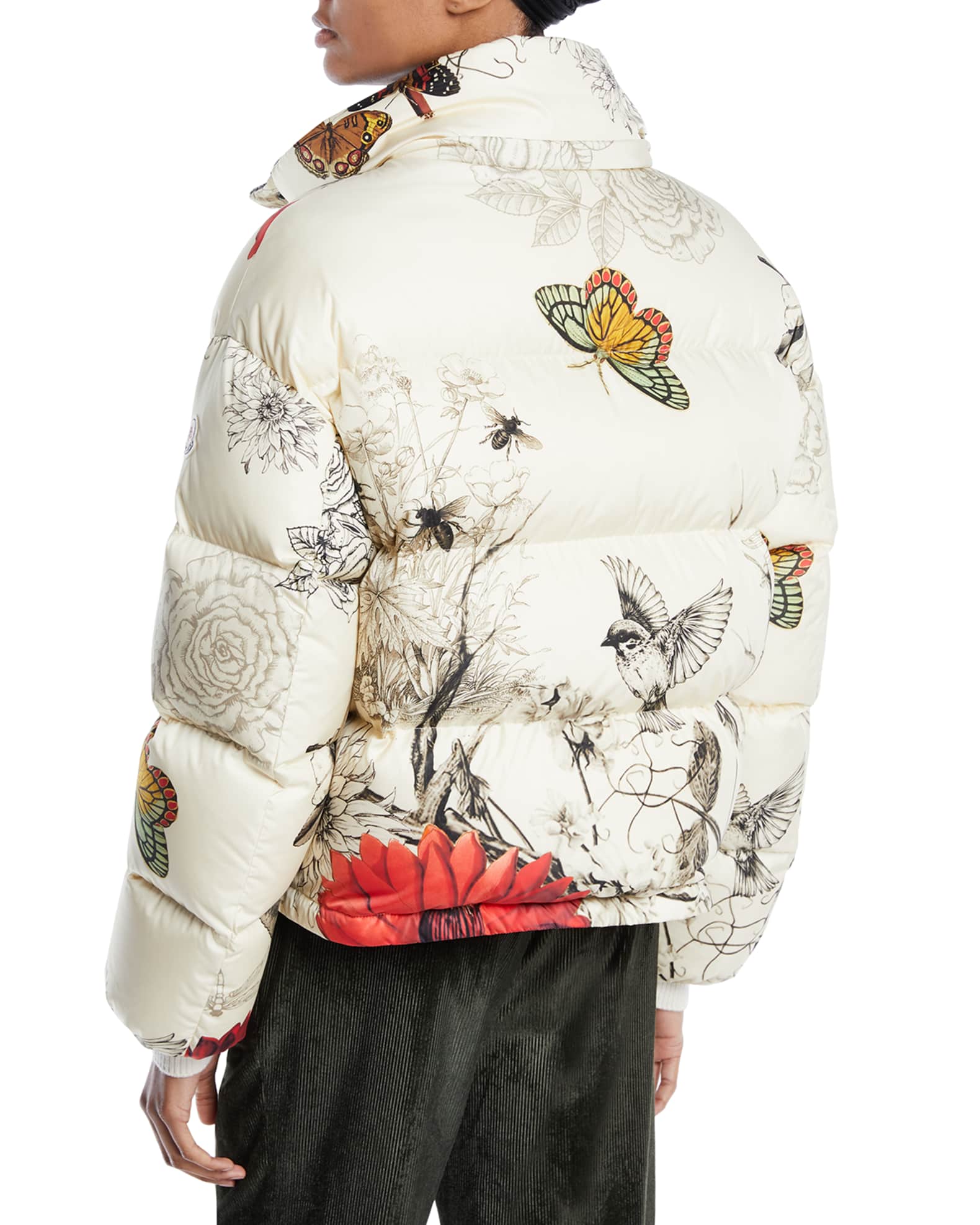 Caille Floral Print Puffer Jacket w Removable Hood and Matching