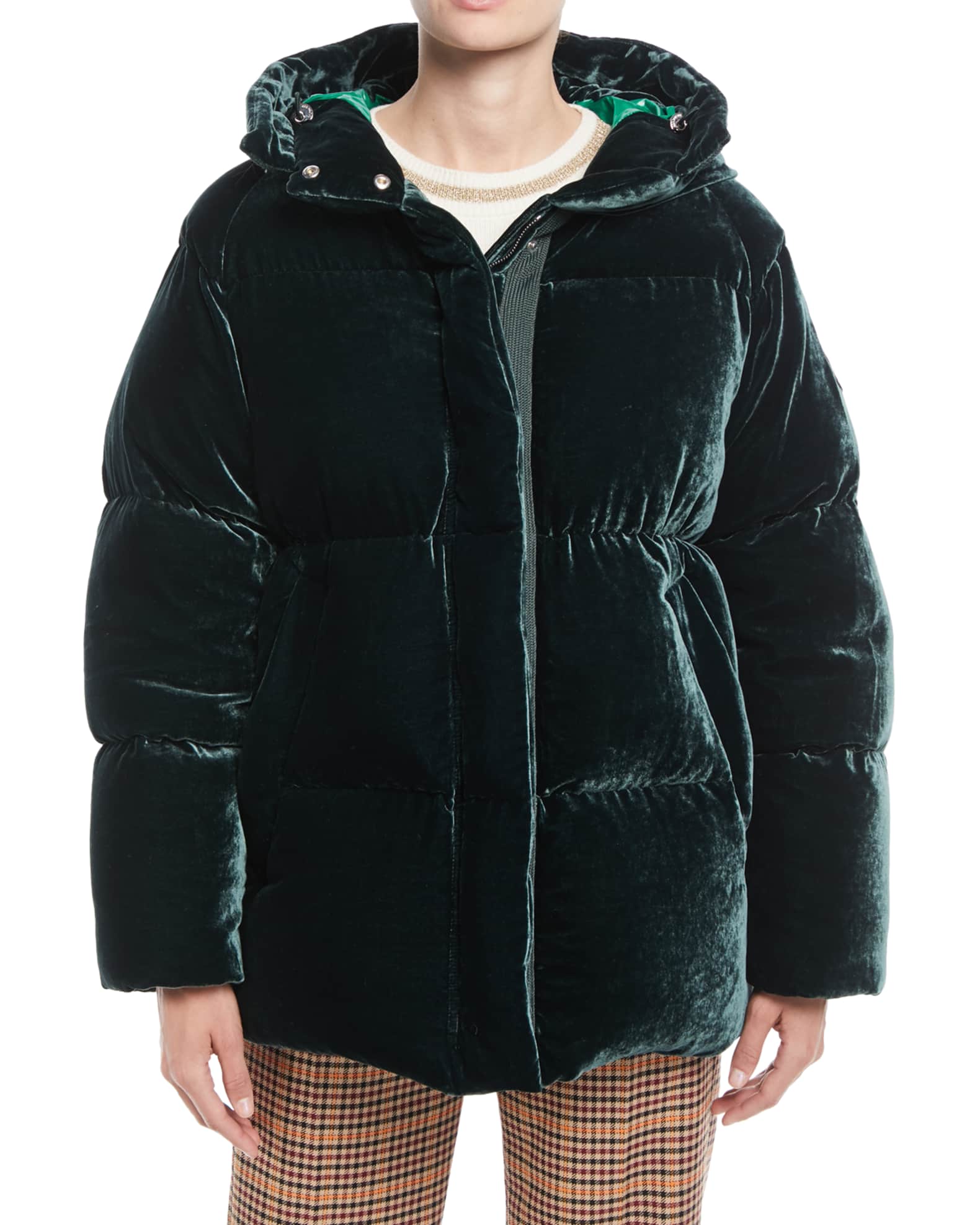 Moncler butor velvet puffer coat new arrivals
