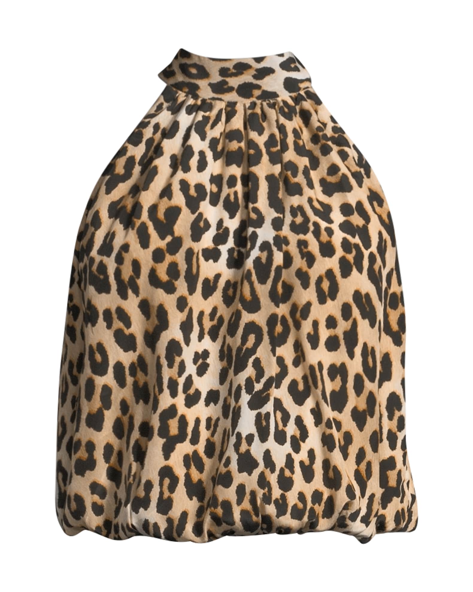 Alice + Olivia Maris Halter Tie-Neck Gathered Top | Neiman