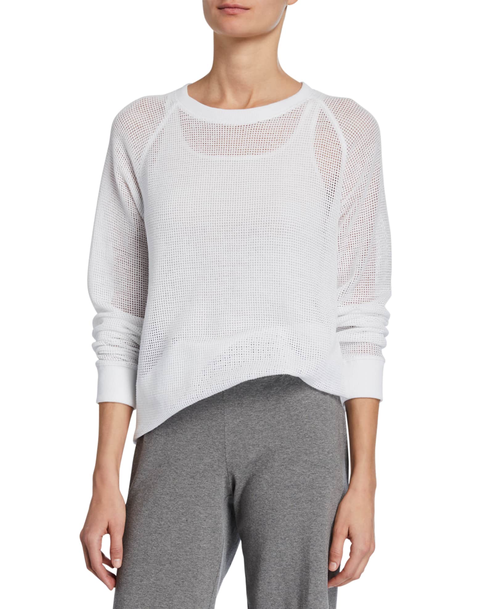 Long-Sleeve Sheer Mesh Cotton Pullover and Matching Items | Neiman Marcus