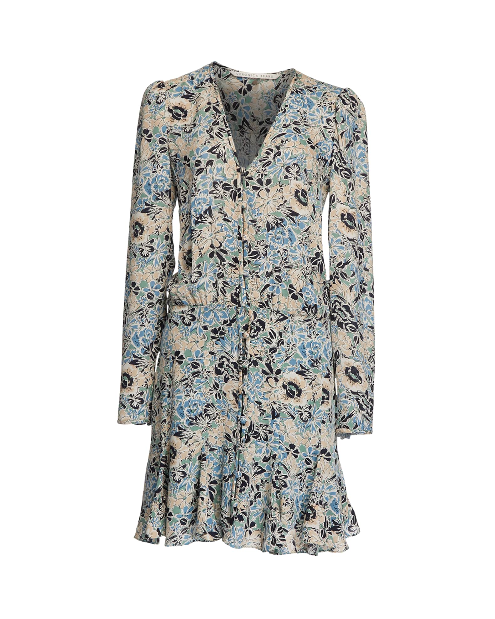 Veronica Beard Riggins Floral Button-Front Dress | Neiman Marcus