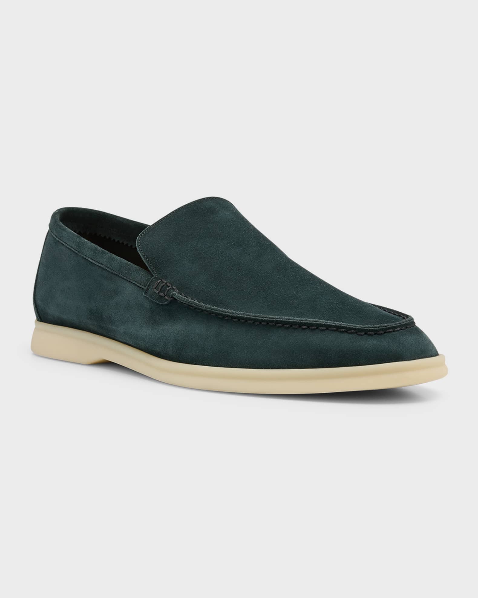 Loro Piana Men's Summer Walk Suede Loafers | Neiman Marcus