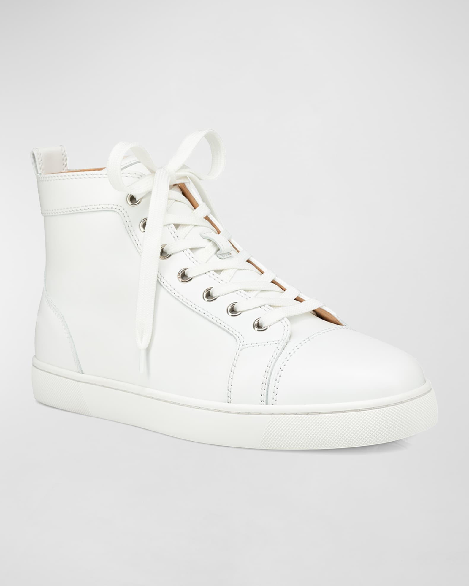 Christian Louboutin Men's Louis Leather High-Top Sneakers | Neiman Marcus
