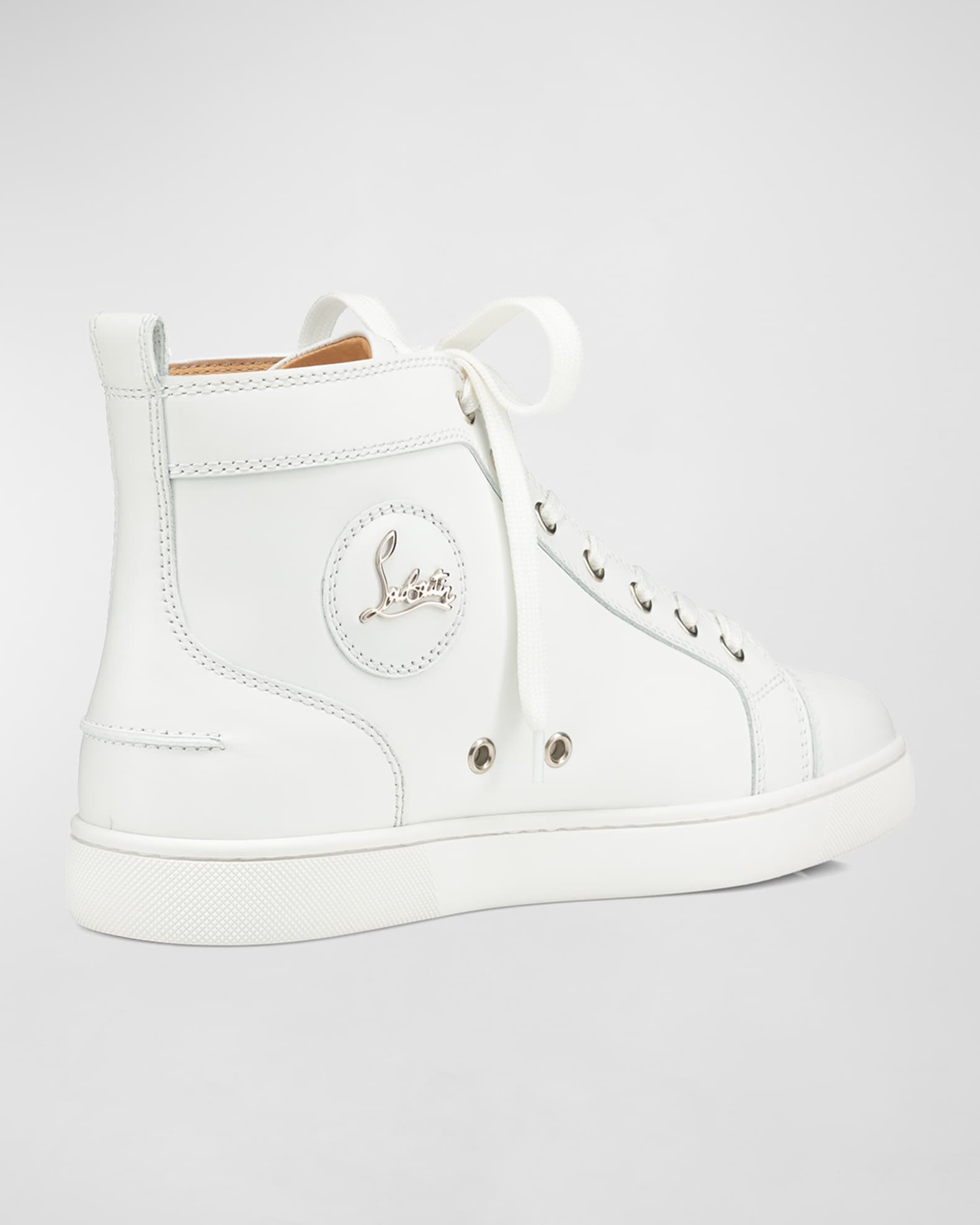 Christian Louboutin Men's Louis Leather High-Top Sneakers | Neiman Marcus