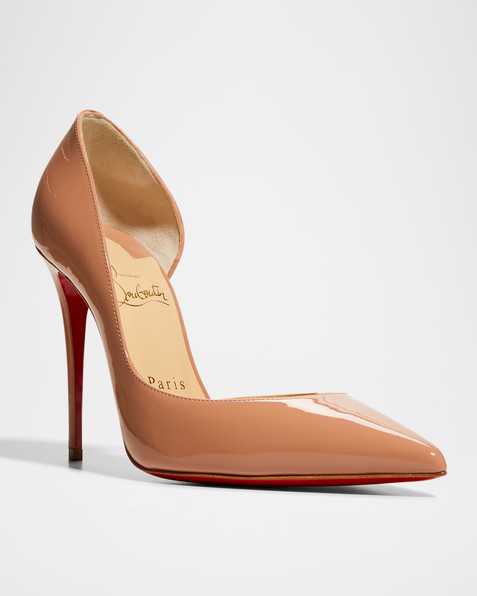 Christian Louboutin Iriza Patent 100mm Half-d'Orsay Red Sole High