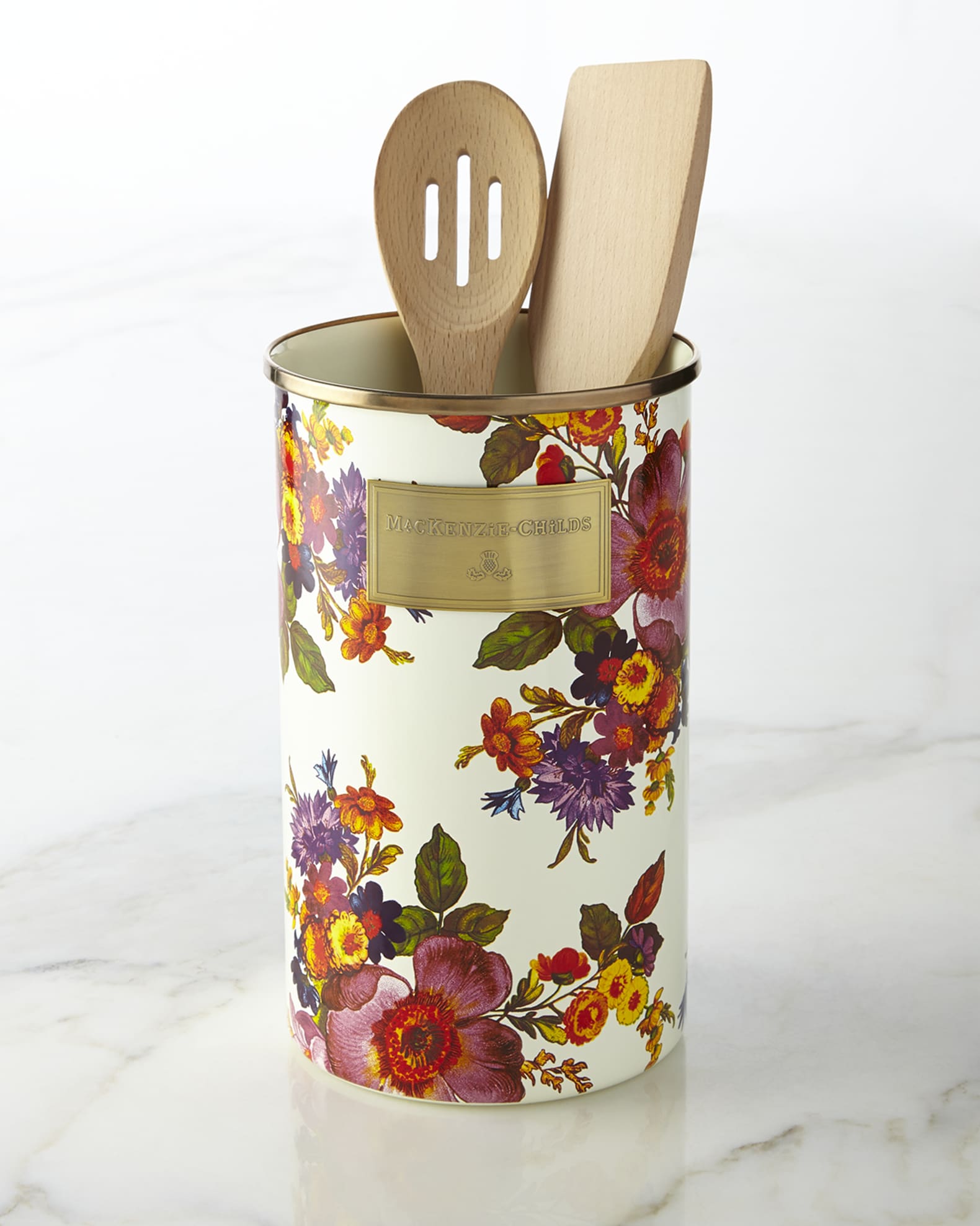 Flower Market White Utensil Holder 0