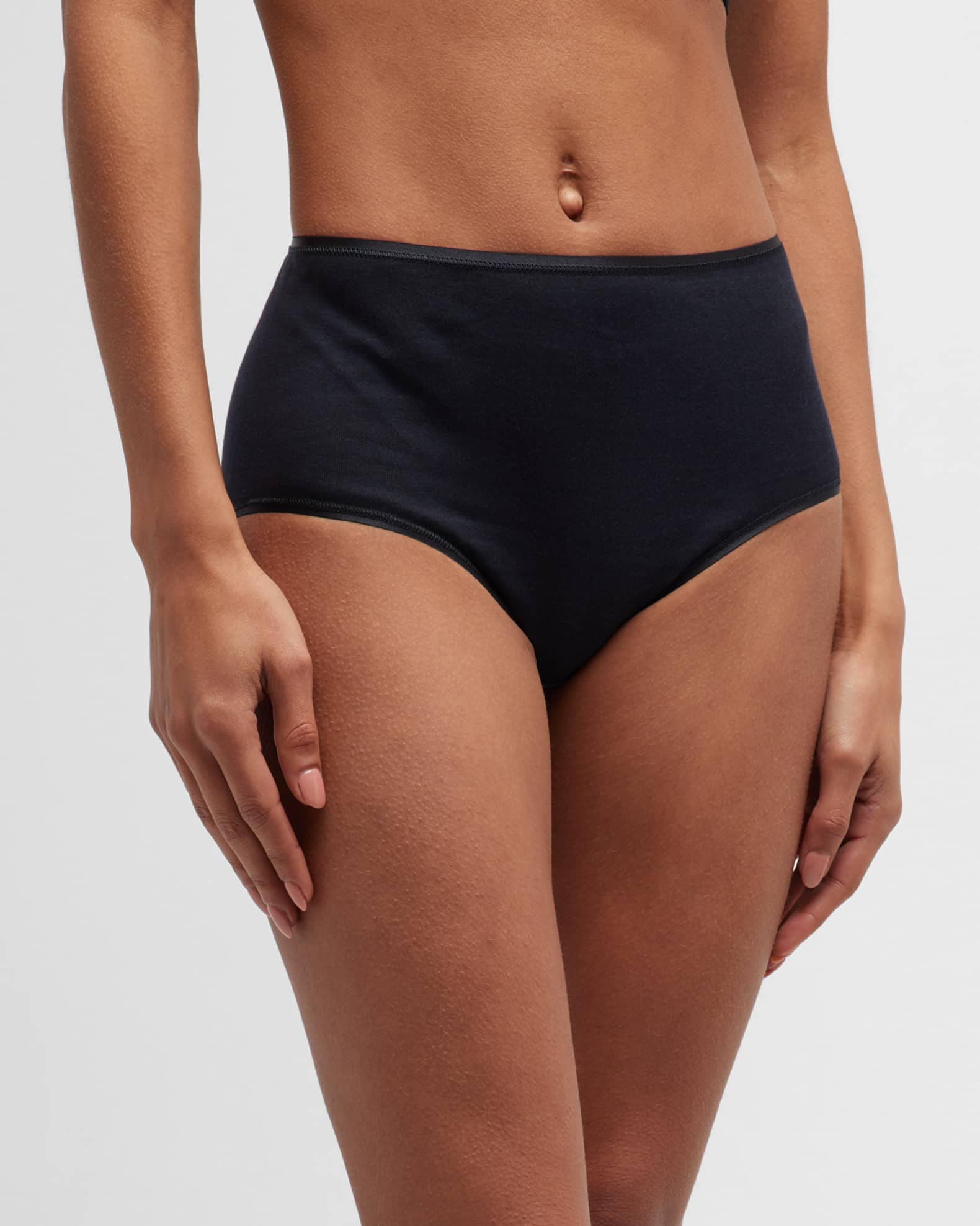 Cotton Seamless Satin-Trim Briefs 1