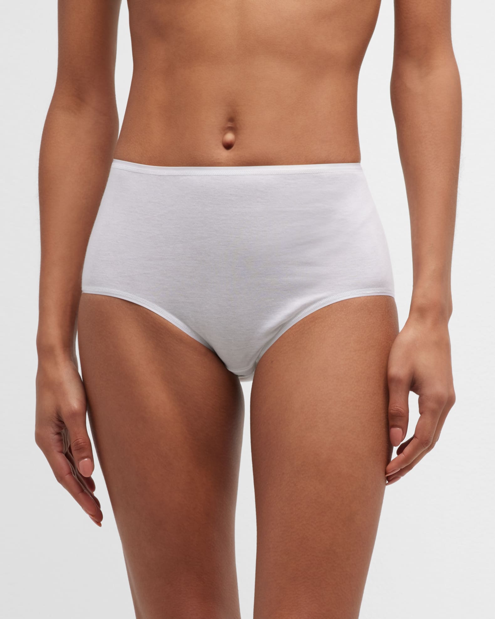 Cotton Seamless Satin-Trim Briefs 1