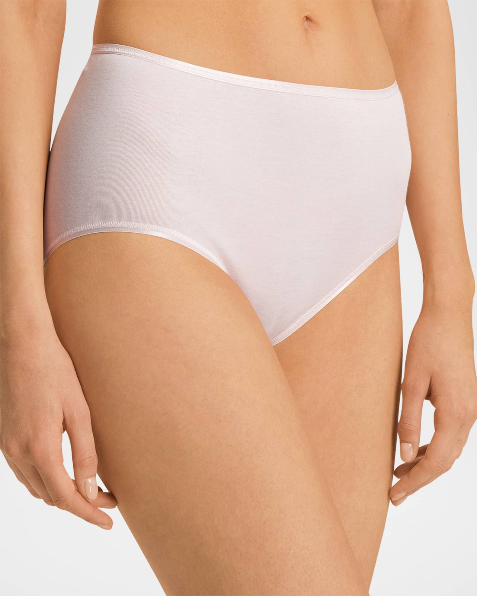 Cotton Seamless Satin-Trim Briefs 0
