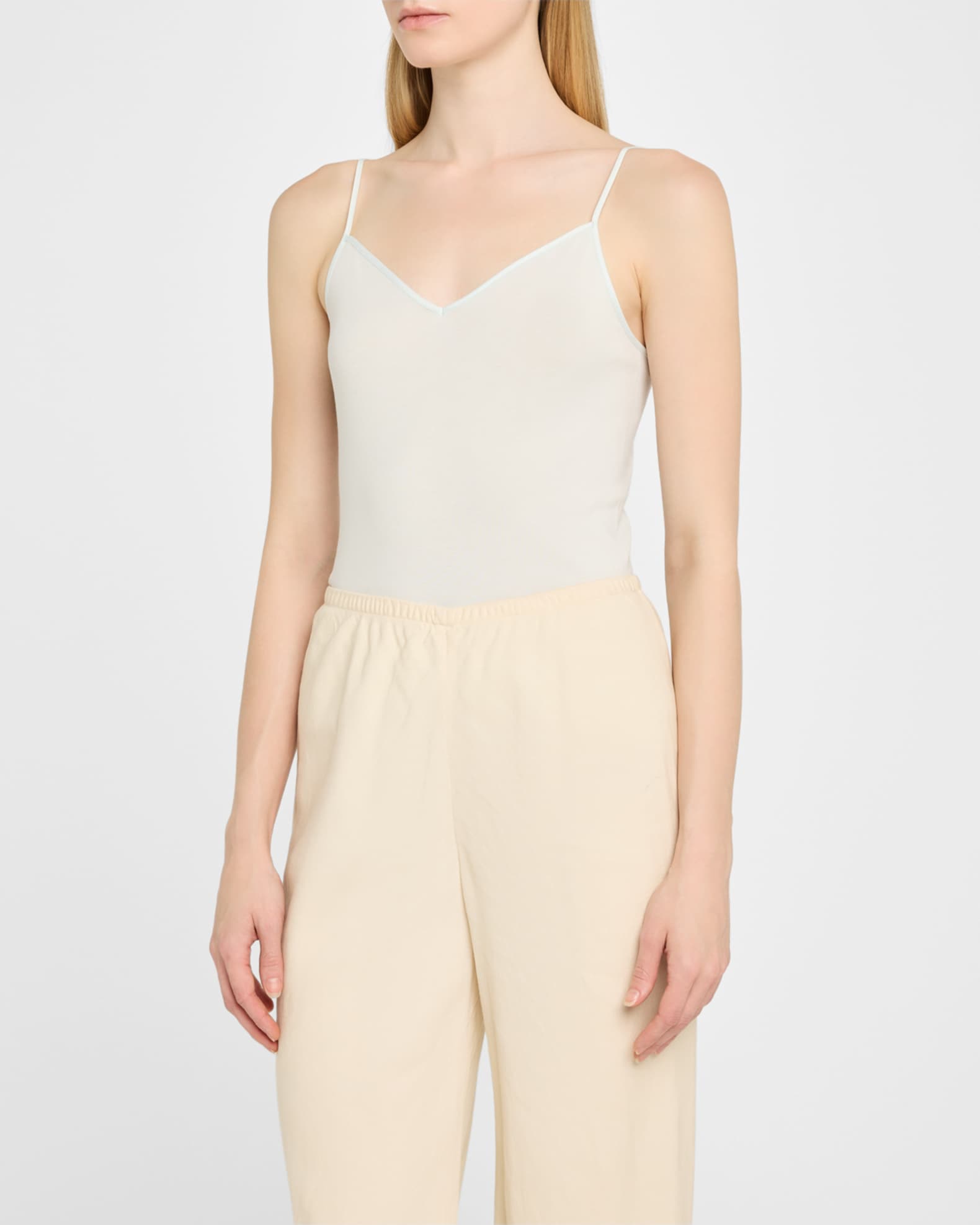 Hanro Seamless Cotton V-Neck Camisole | Neiman Marcus