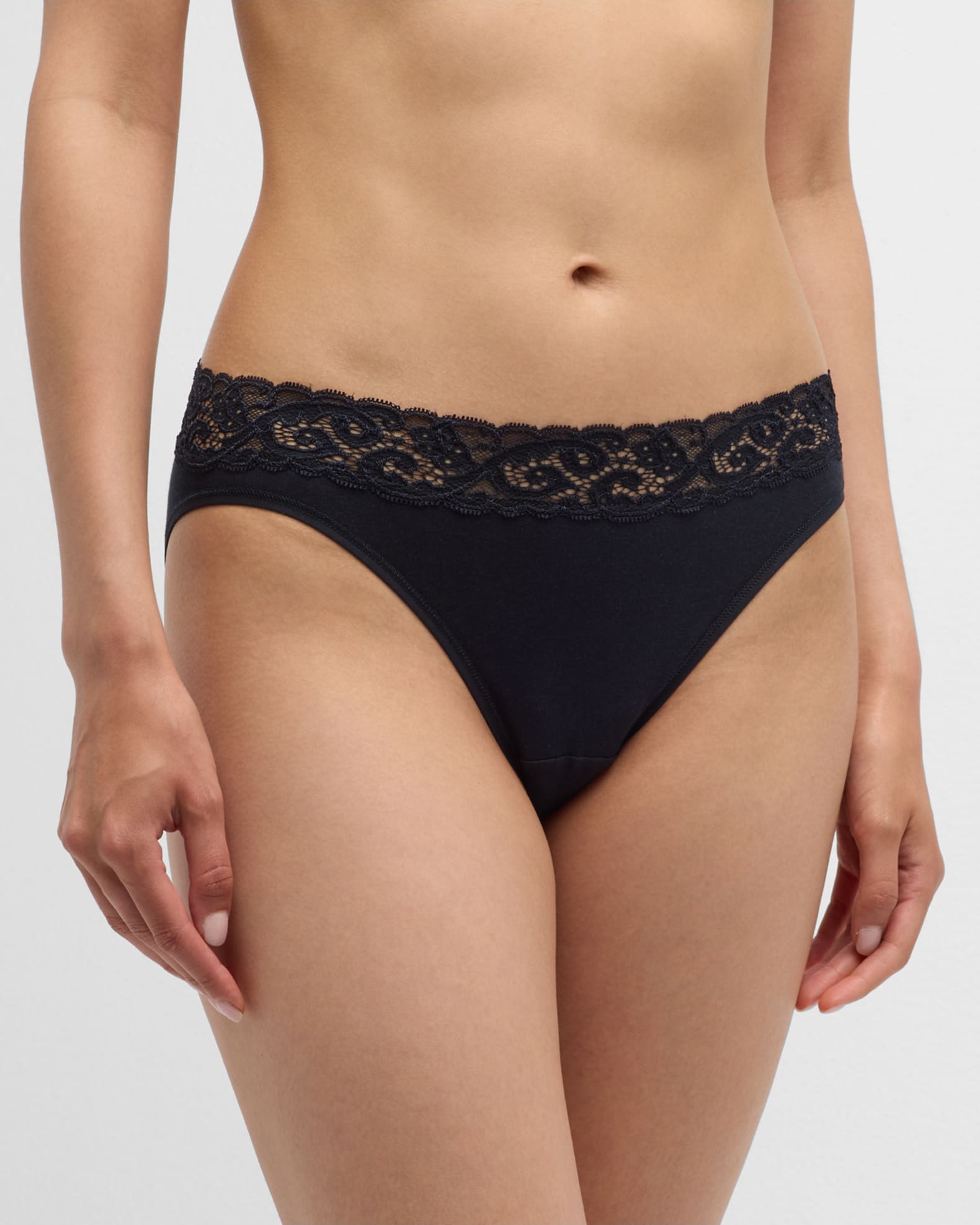Moments High-Cut Lace-Trim Briefs 1