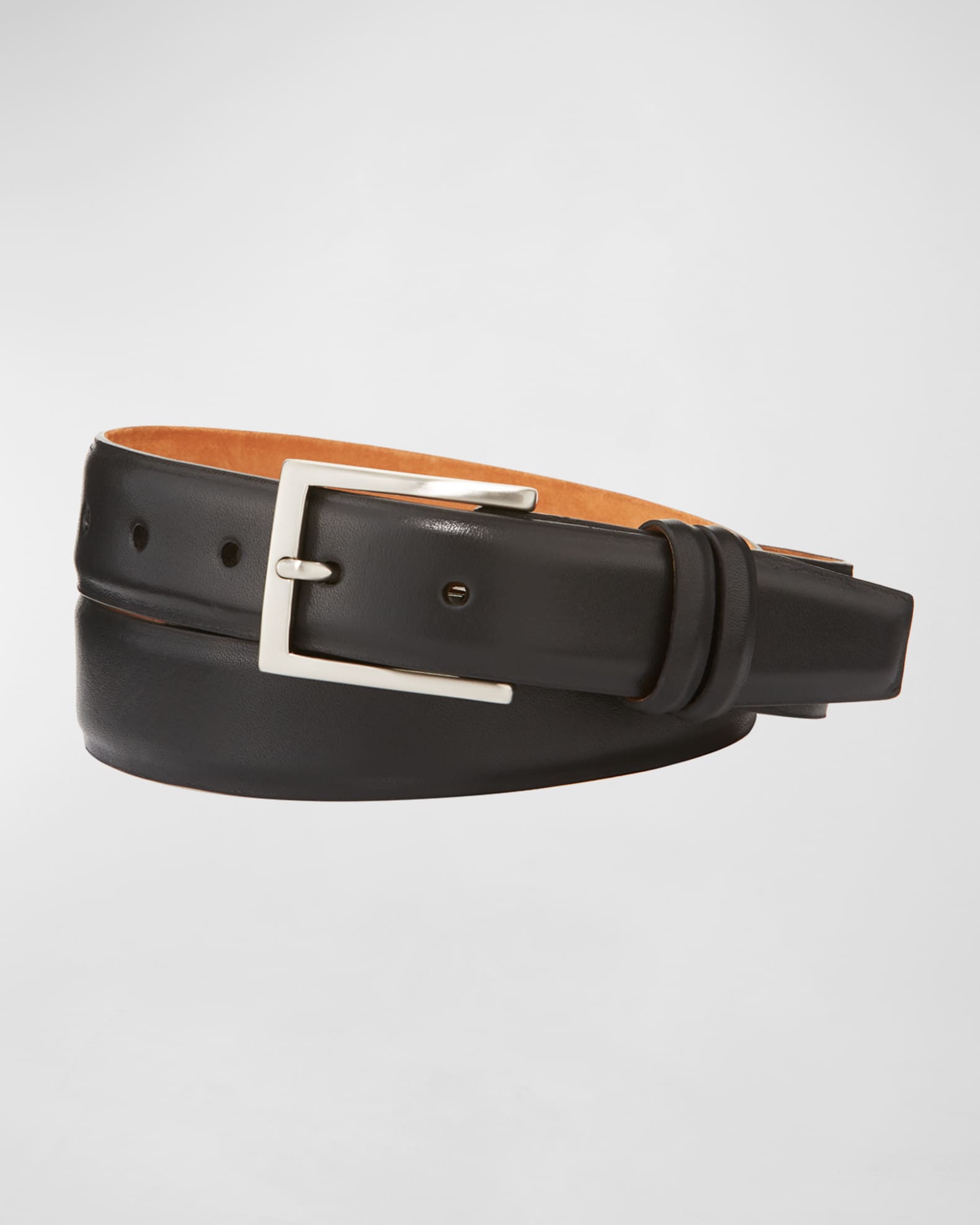 W.Kleinberg Pebbled Calf Belt with Nickel Buckle