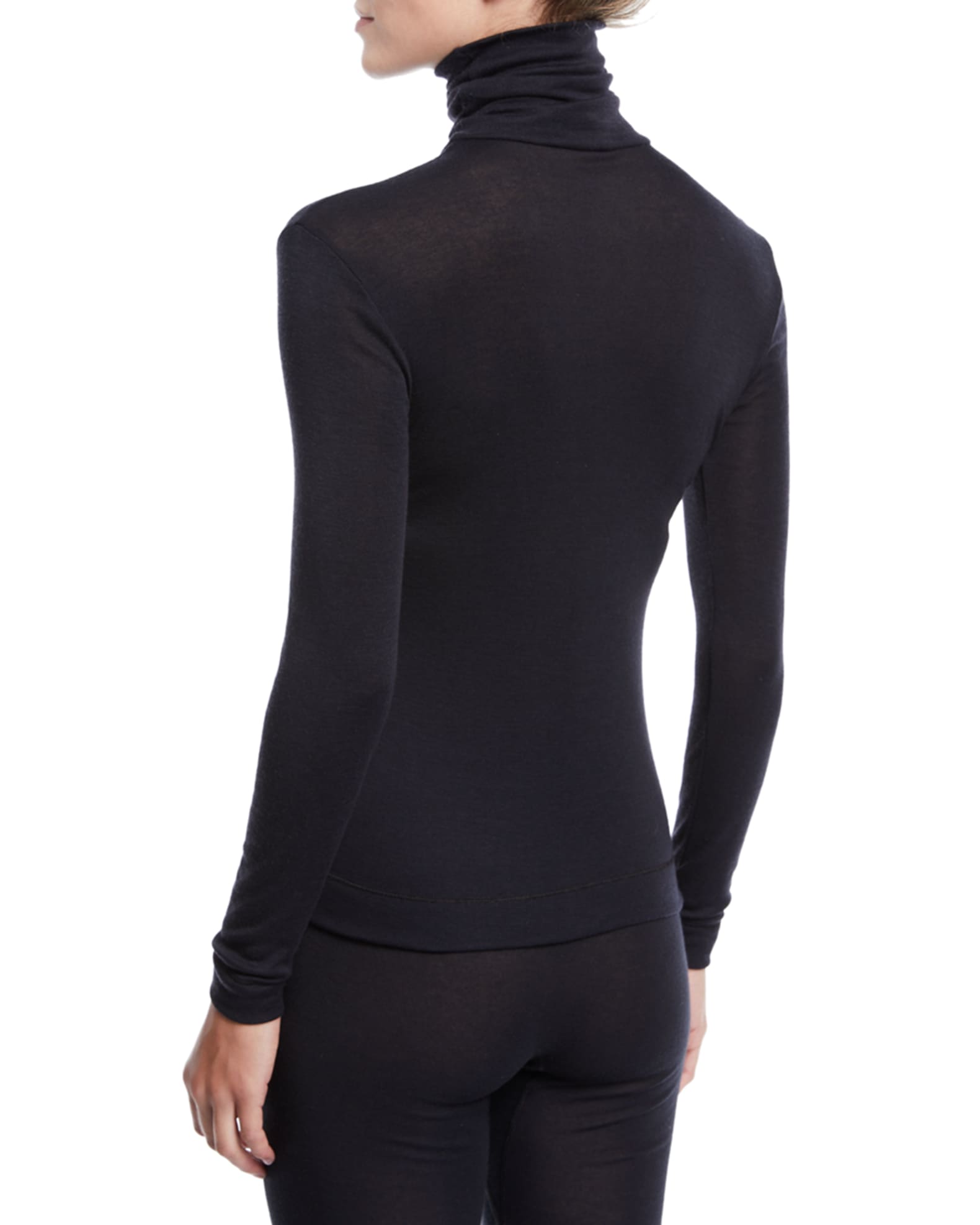 Silk-Cashmere Turtleneck Top 1