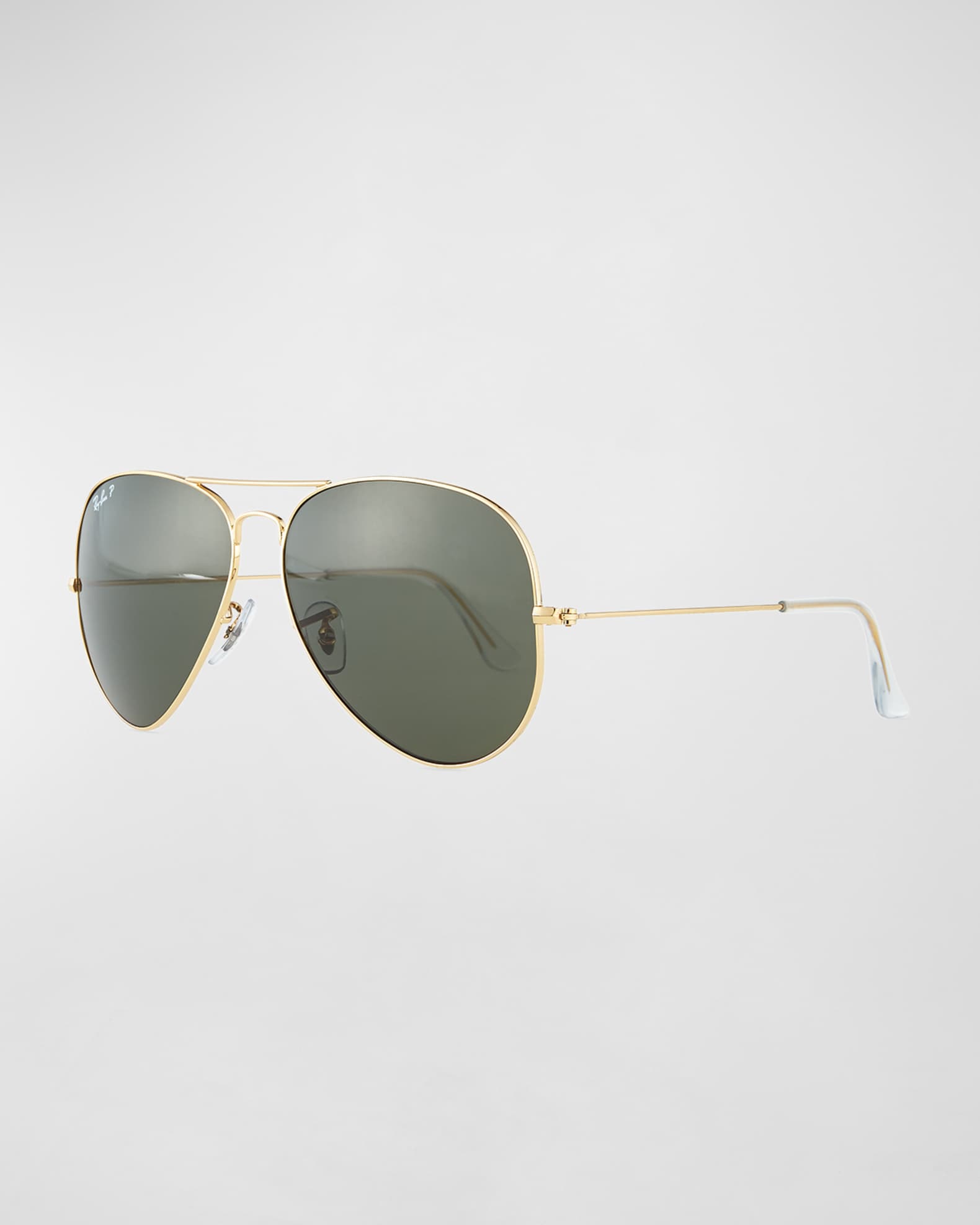 Ray-Ban Original Aviator Polarized Sunglasses, Gold/Green | Neiman Marcus
