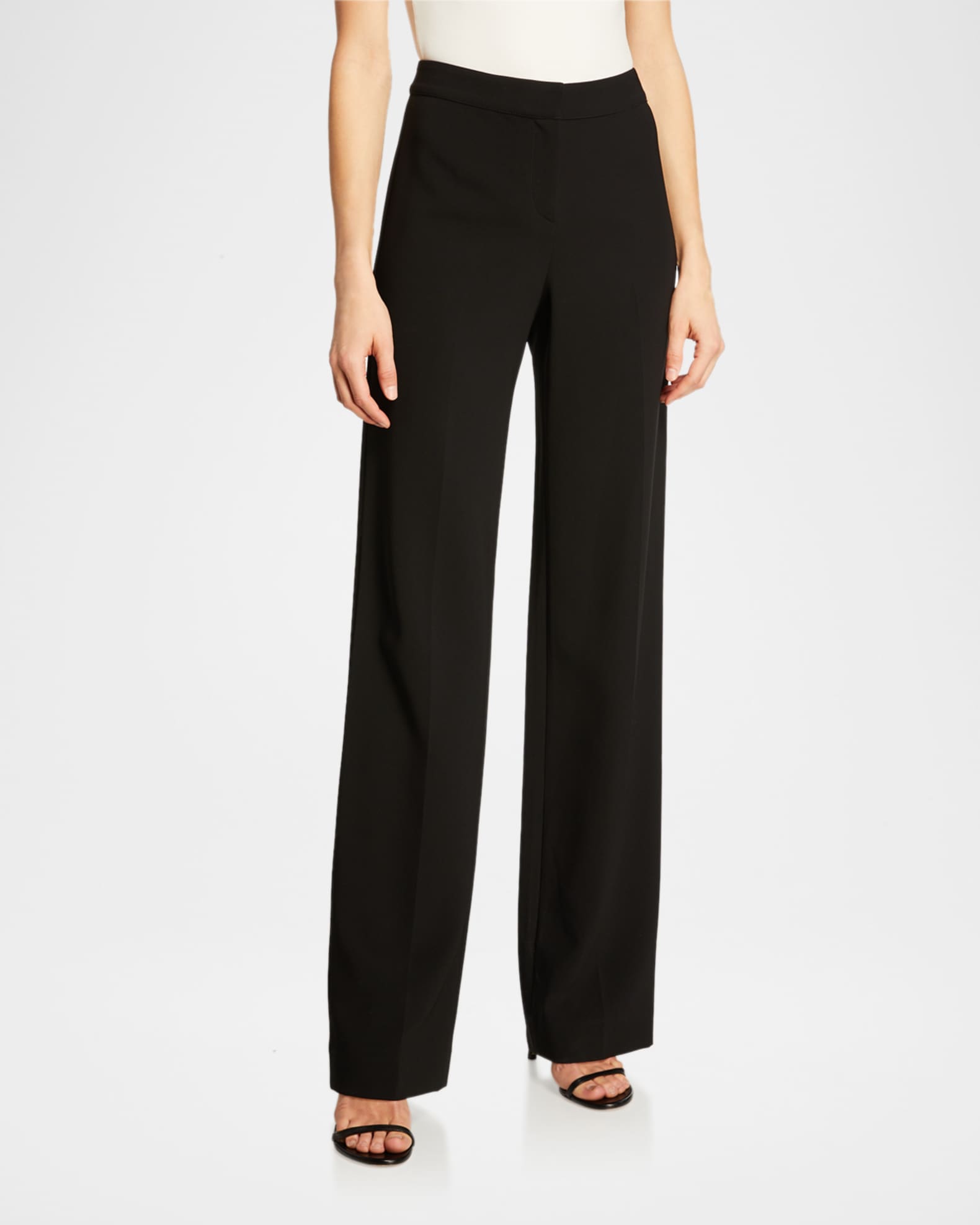 St. John Crepe Marocain Straight Leg Diana Pants | Neiman Marcus