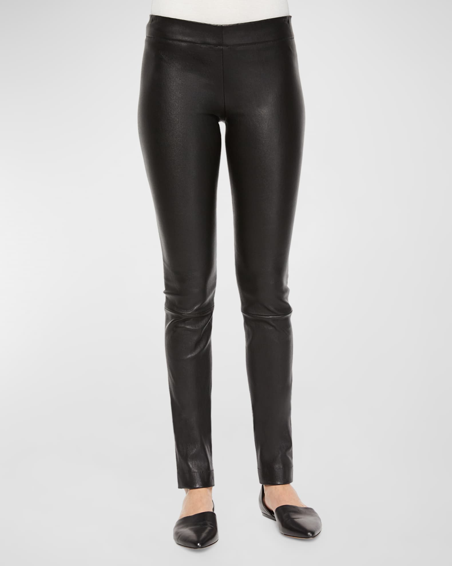 THE ROW Skinny Leather Moto Leggings