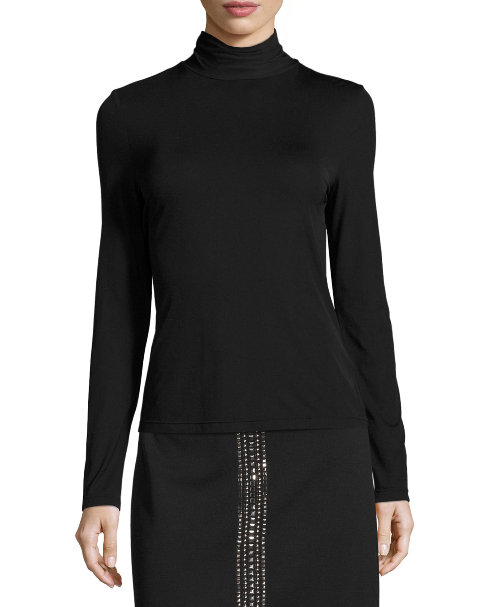 Fine Jersey Long Sleeve Turtleneck