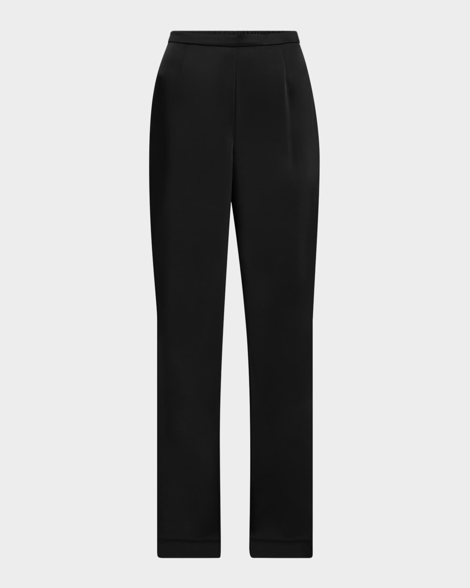 Kate Satin Wide-Leg Pants 0