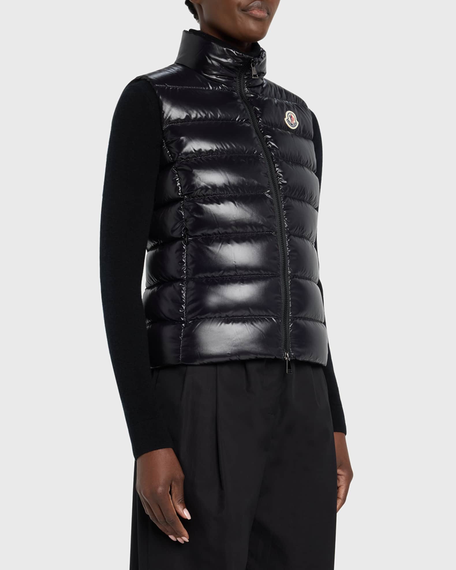 Moncler Ghany Shiny Quilted Puffer Vest | Neiman Marcus