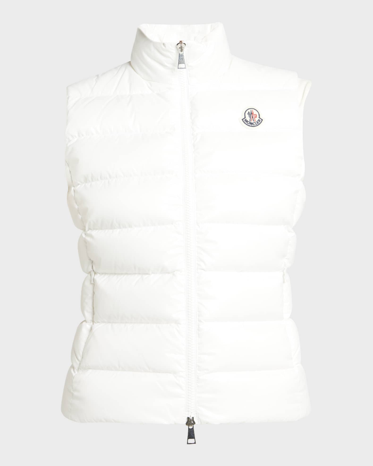 MONCLER モンクレール ダウンベスト GHANYホワイト size0 S Moncler Ghany Shiny Quilted Puffer Vest | Neiman Marcus