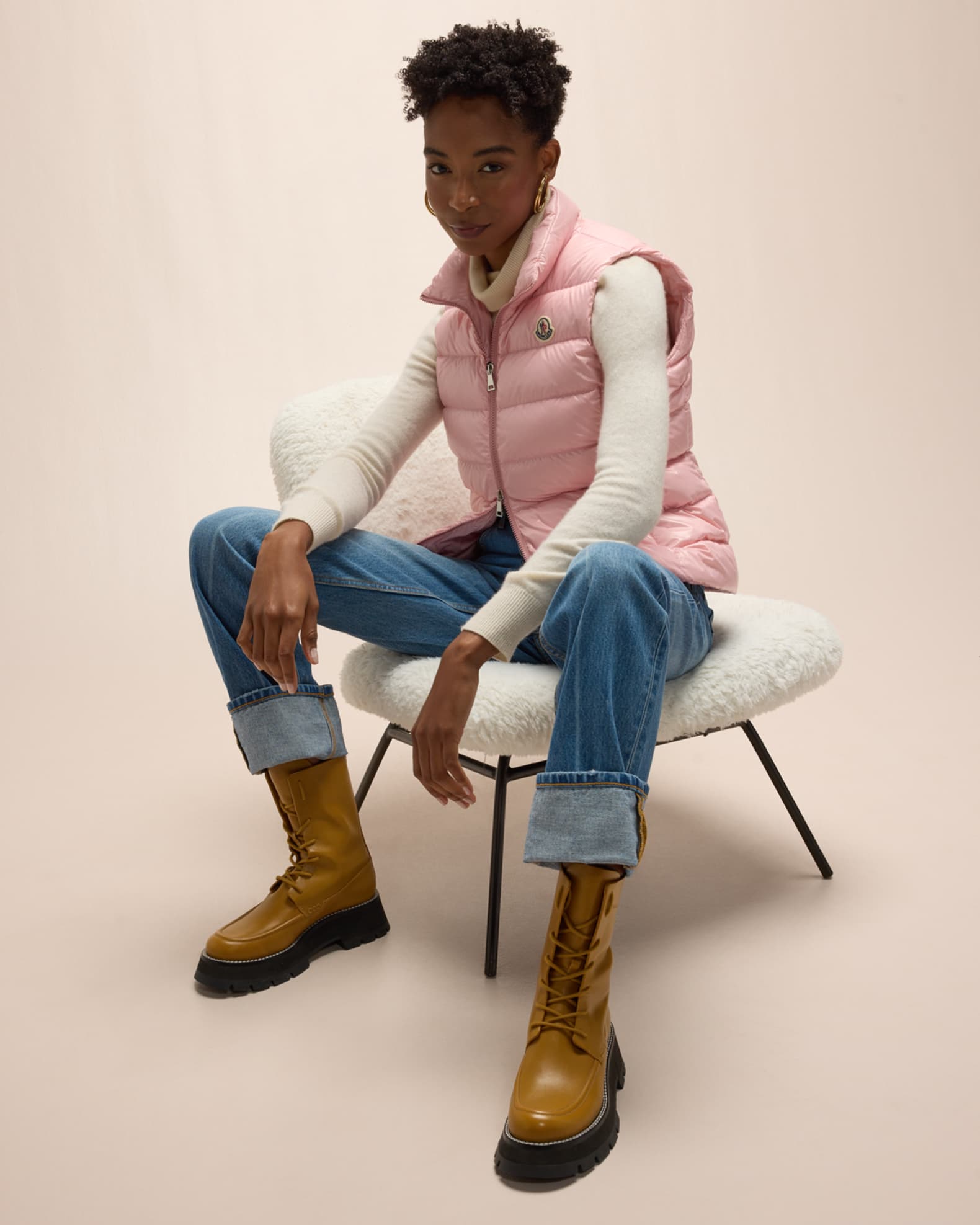 Moncler ghany shiny quilted puffer vest new arrivals