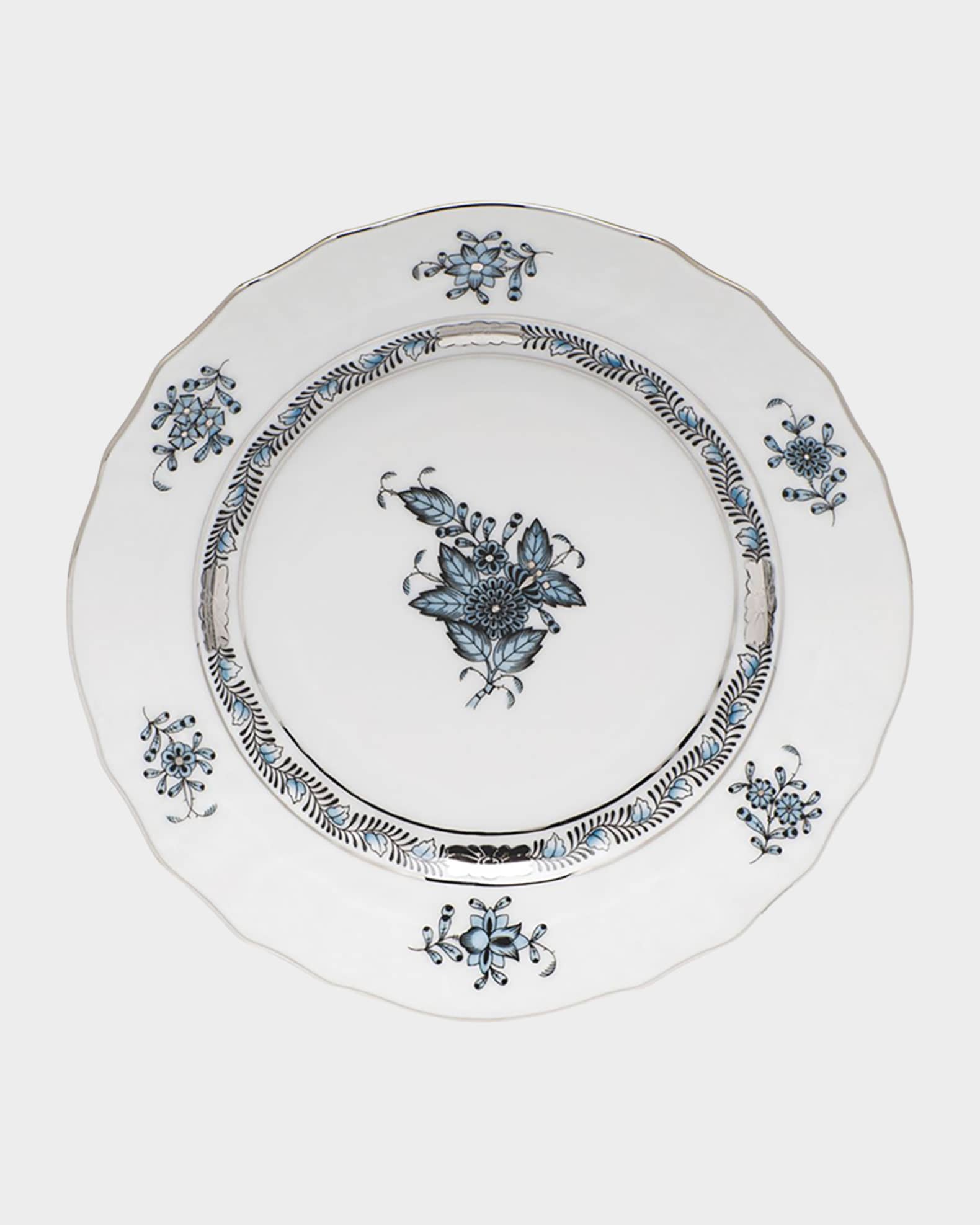 Chinese Bouquet Turquoise & Platinum Bread & Butter Plate 0