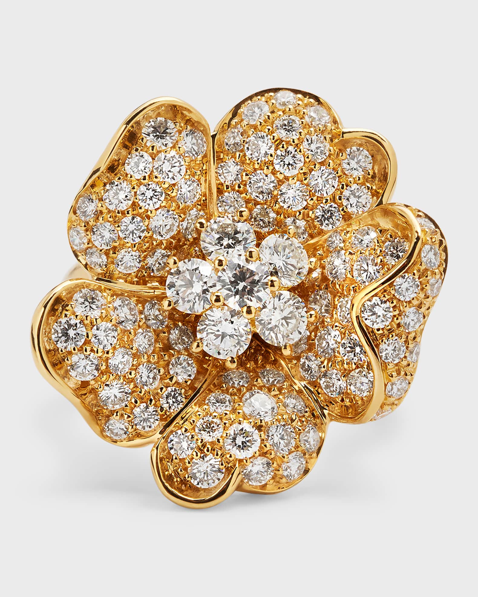 Louis Vuitton Color Blossom Ring, Yellow and White Gold, White Agate and Diamonds Gold. Size 50