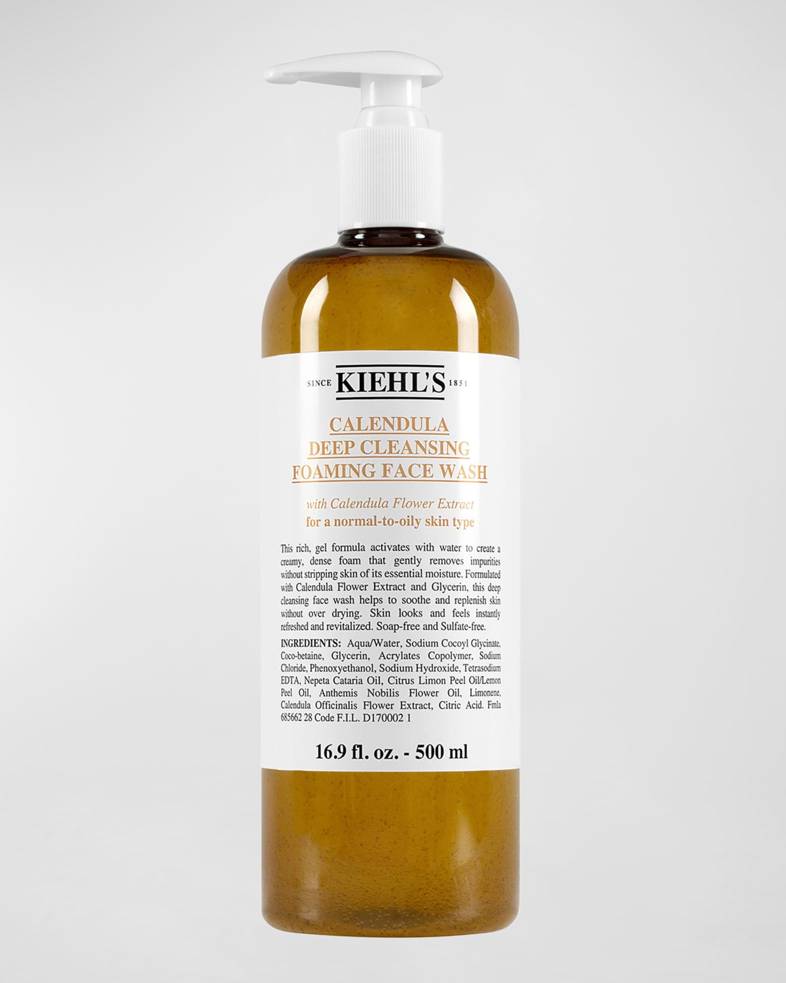 Kiehl's Since 1851 Calendula Deep Cleansing Foaming Face Wash, 16.9 oz.
