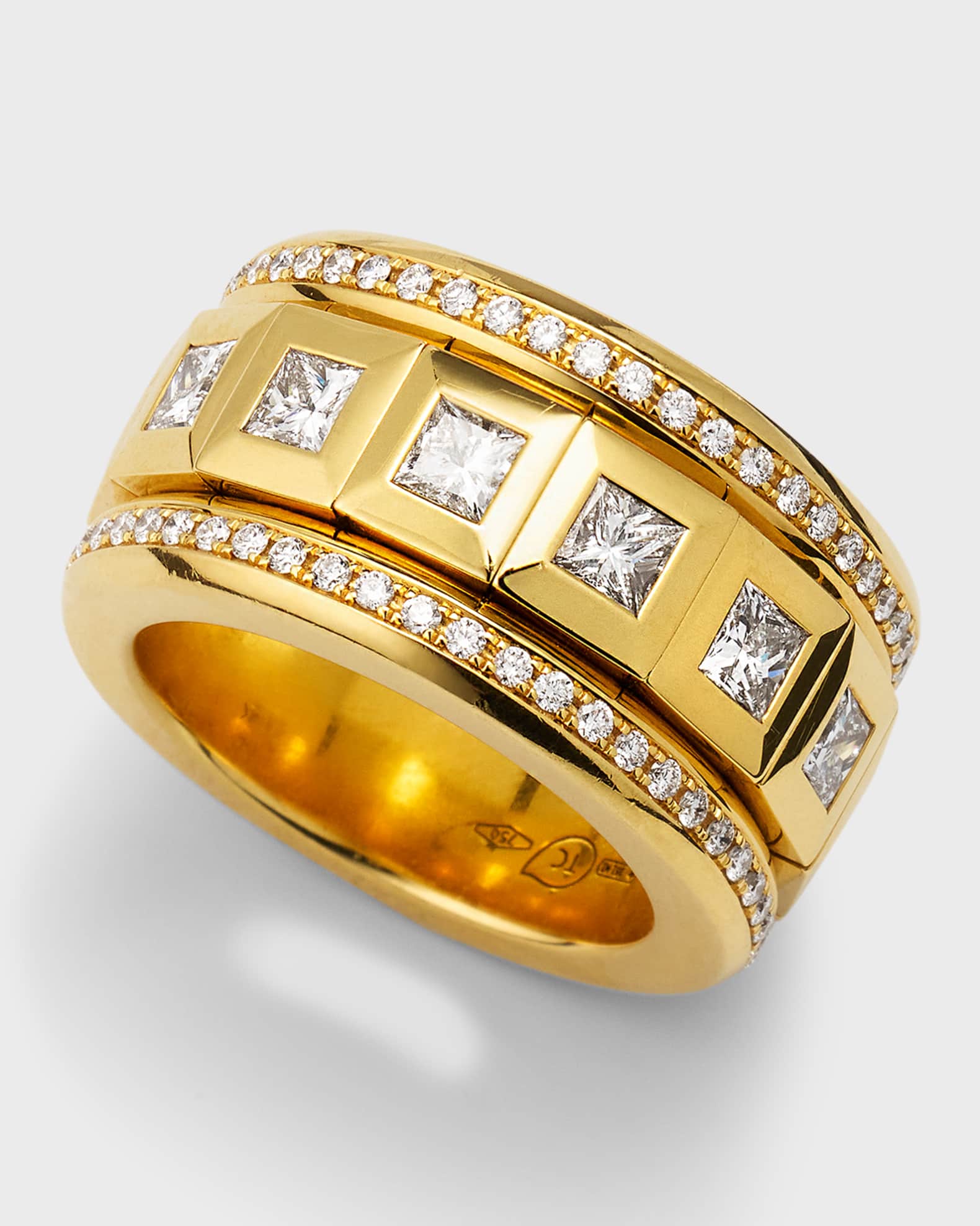 Tamara Comolli Curriculum Vitae 18k Yellow Gold Pave Ring Size 8.5 Neiman Marcus