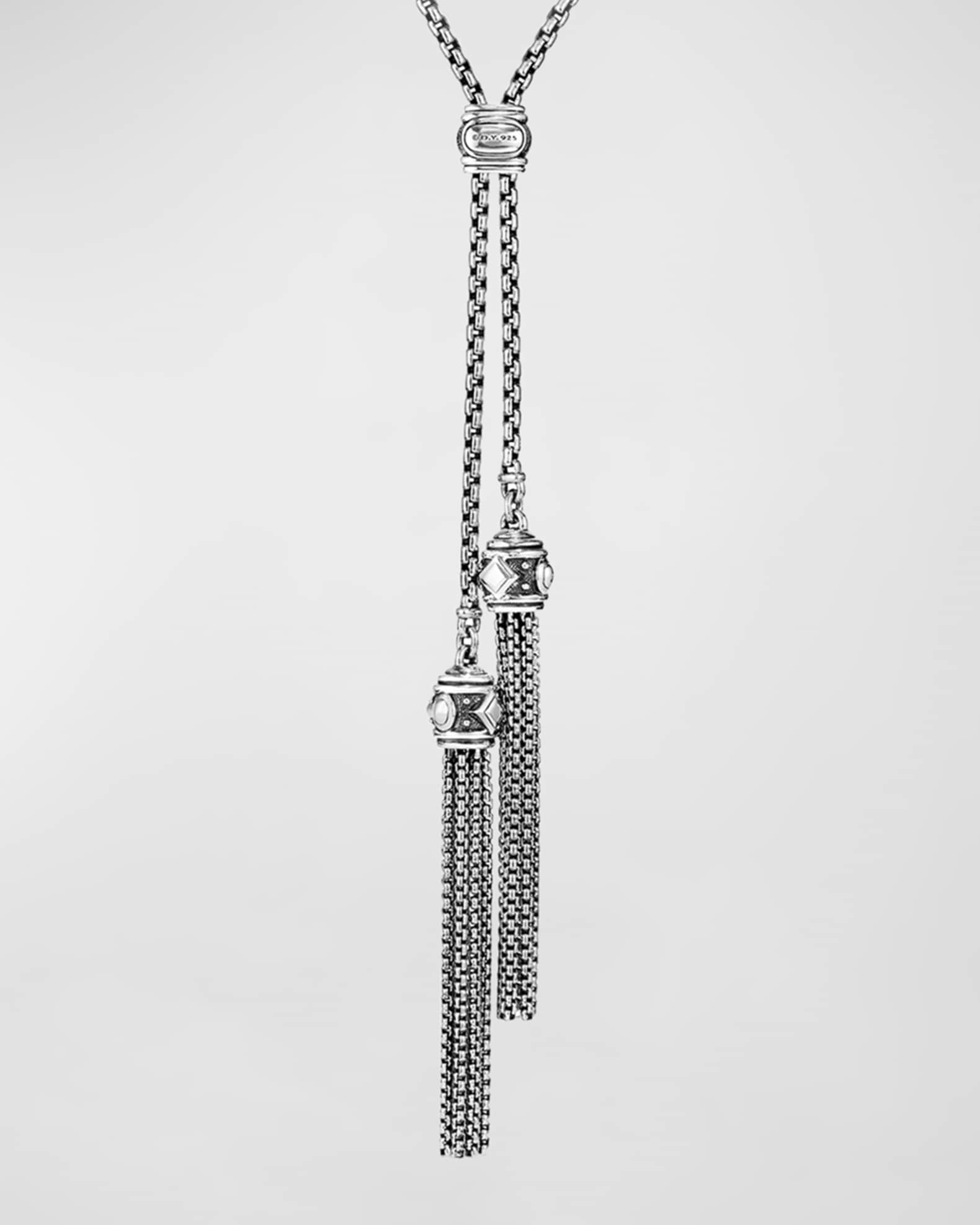 David Yurman Renaissance Pave Diamond Tassel Necklace Neiman Marcus