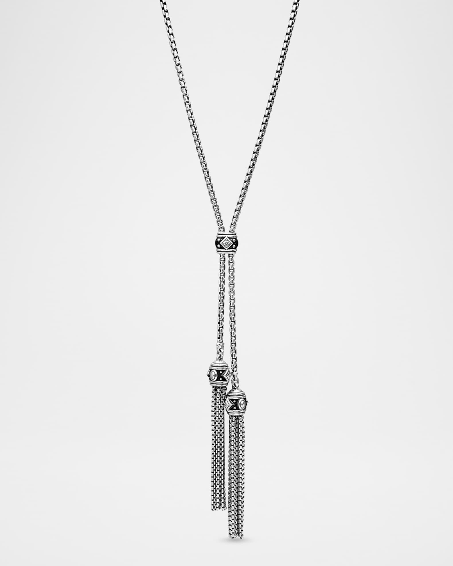 Renaissance Pave Diamond Tassel Necklace 0