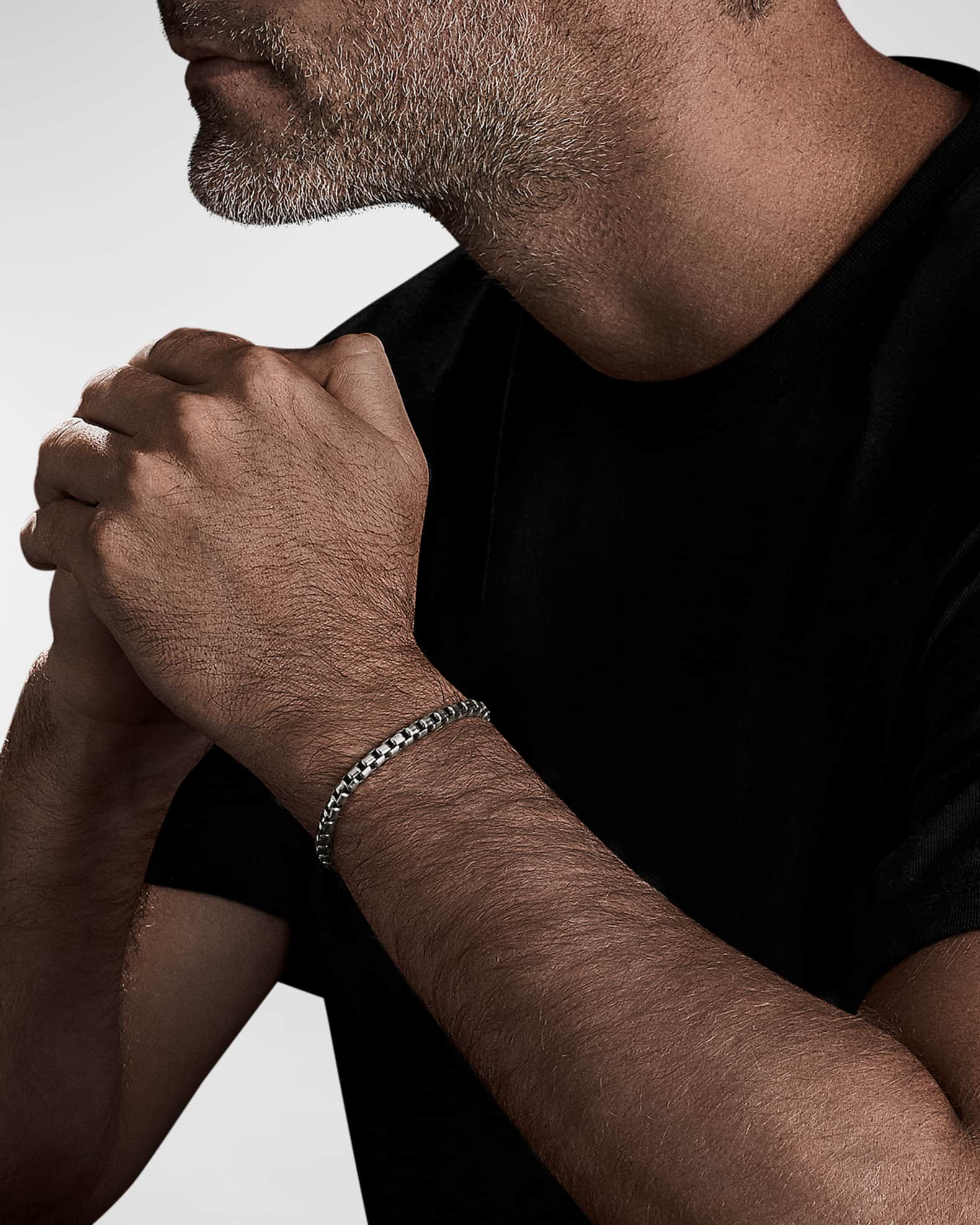 Men's Box Chain Bracelet in Silver, 5mm 1
