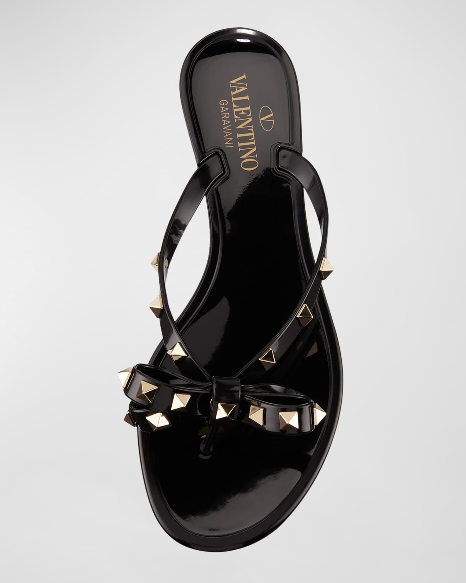 Rockstud pvc flat thong sandals deals