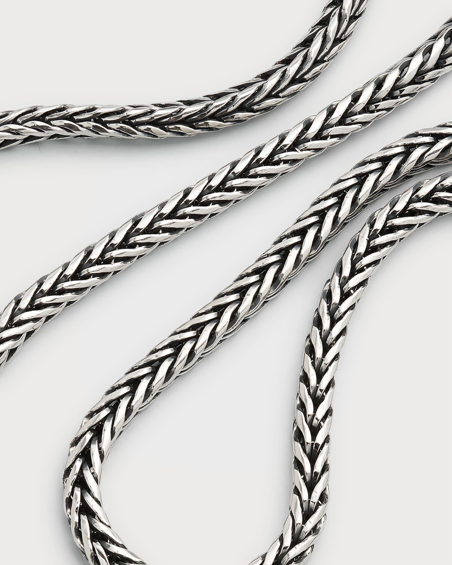 Silver braided chain hot sale