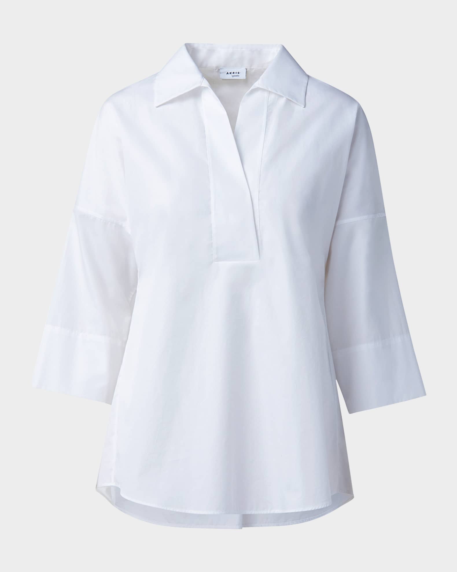 Kimono-Sleeve Split-Neck Blouse 0