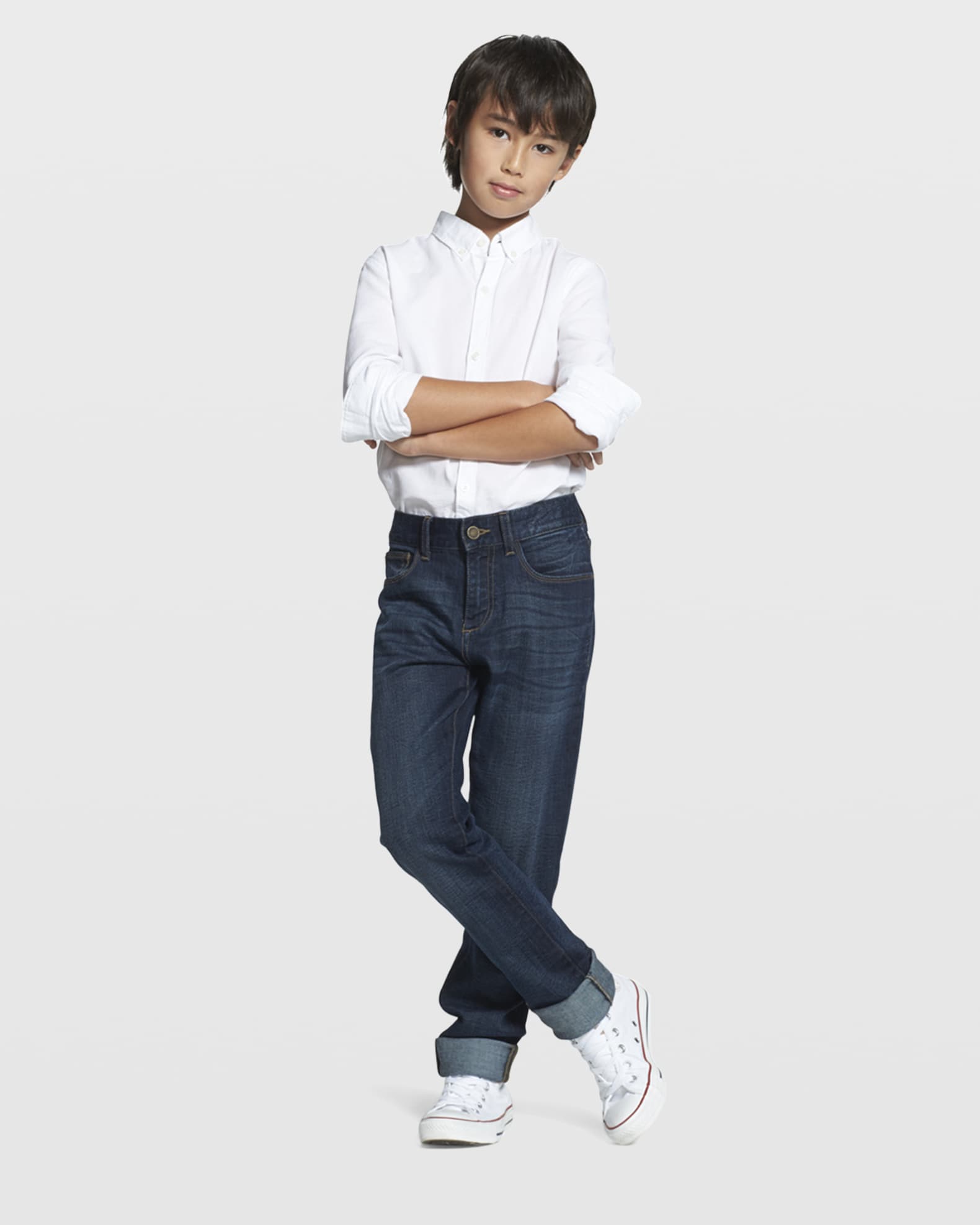 Boy's Brady Straight Leg Dark Rinse Jeans, Size 8-14 1