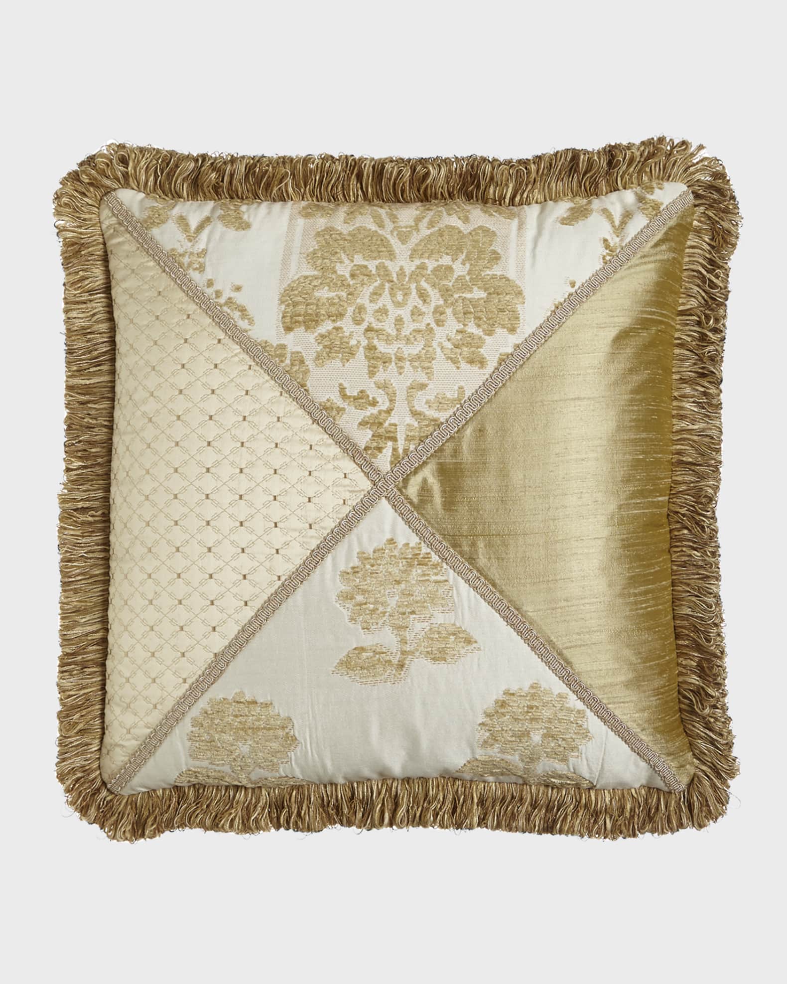 Antoinette Pieced Pillow with Loop Fringe 0