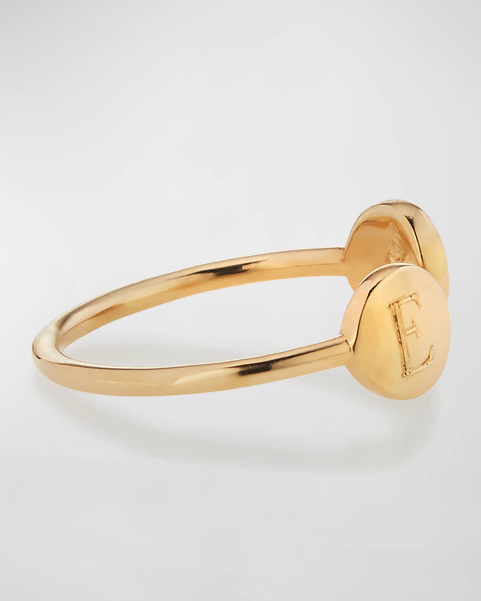 Sarah Chloe Rocha 14k Gold Two-Initial Open Ring | Neiman Marcus