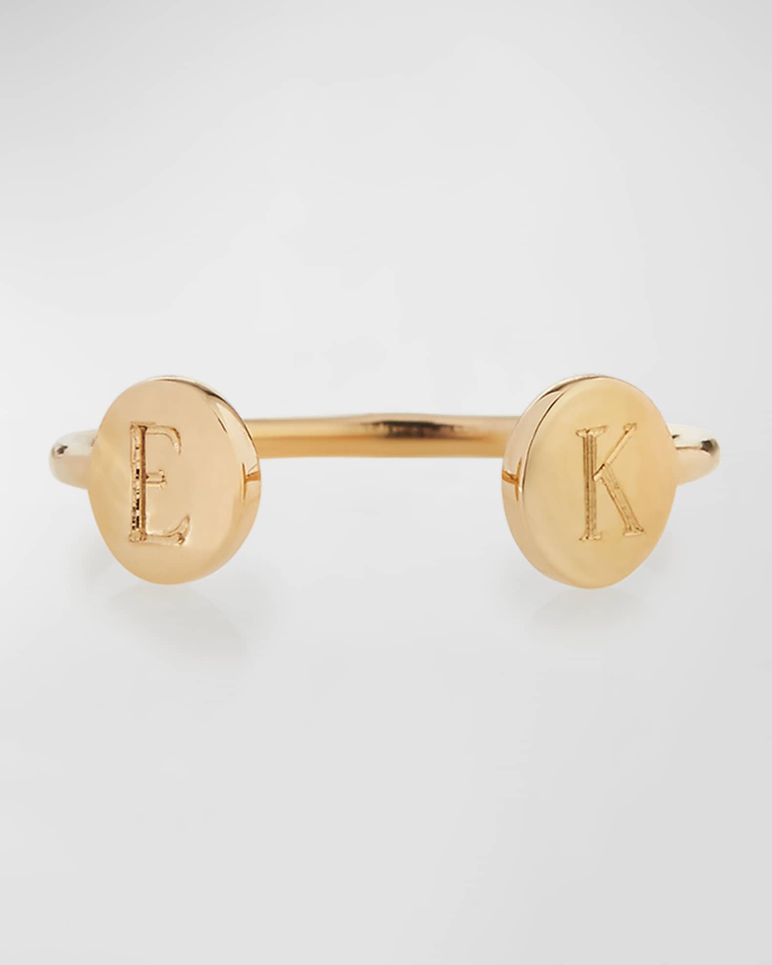 Rocha 14k Gold Two-Initial Open Ring 0