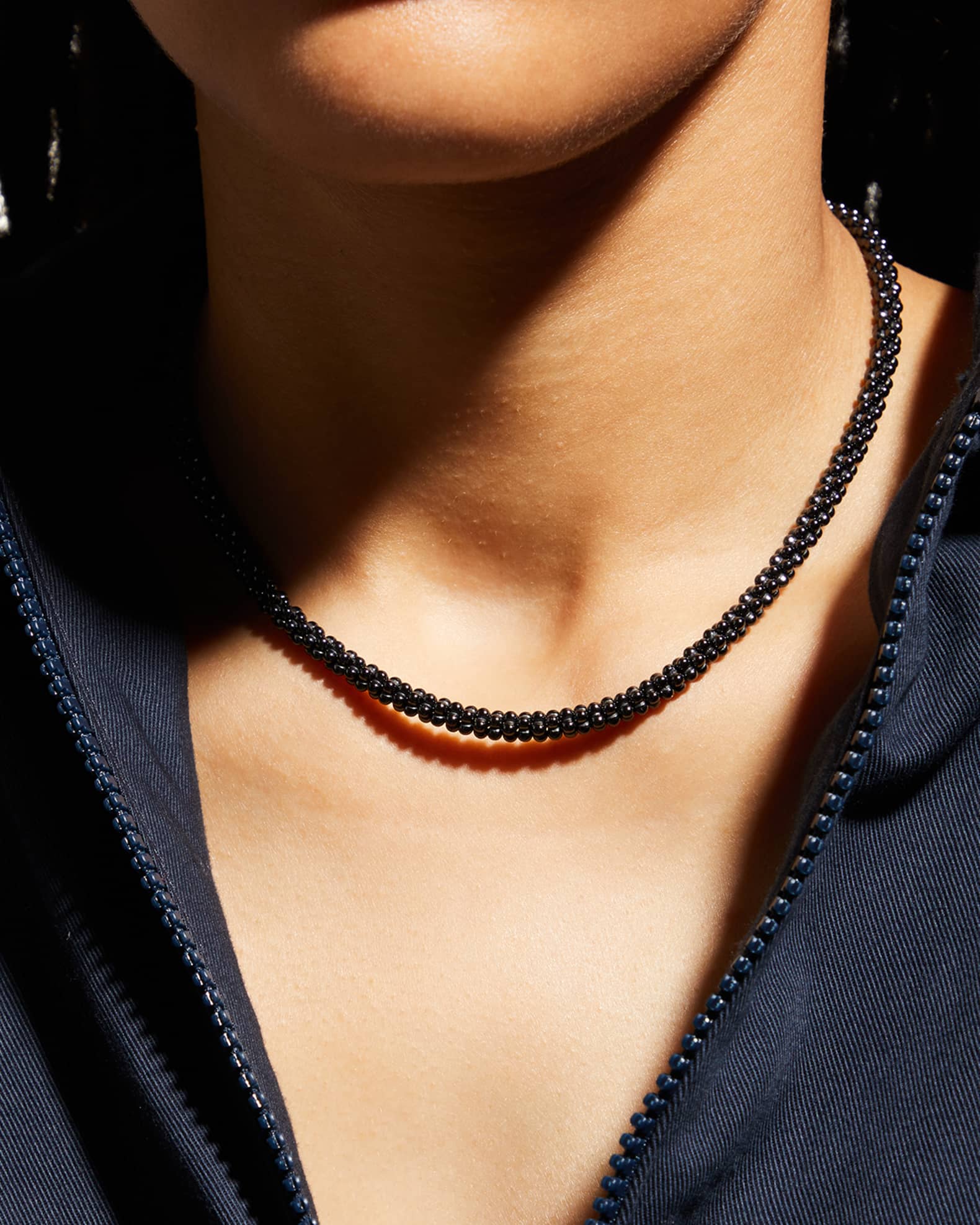 Black Caviar Rope Necklace 16 L