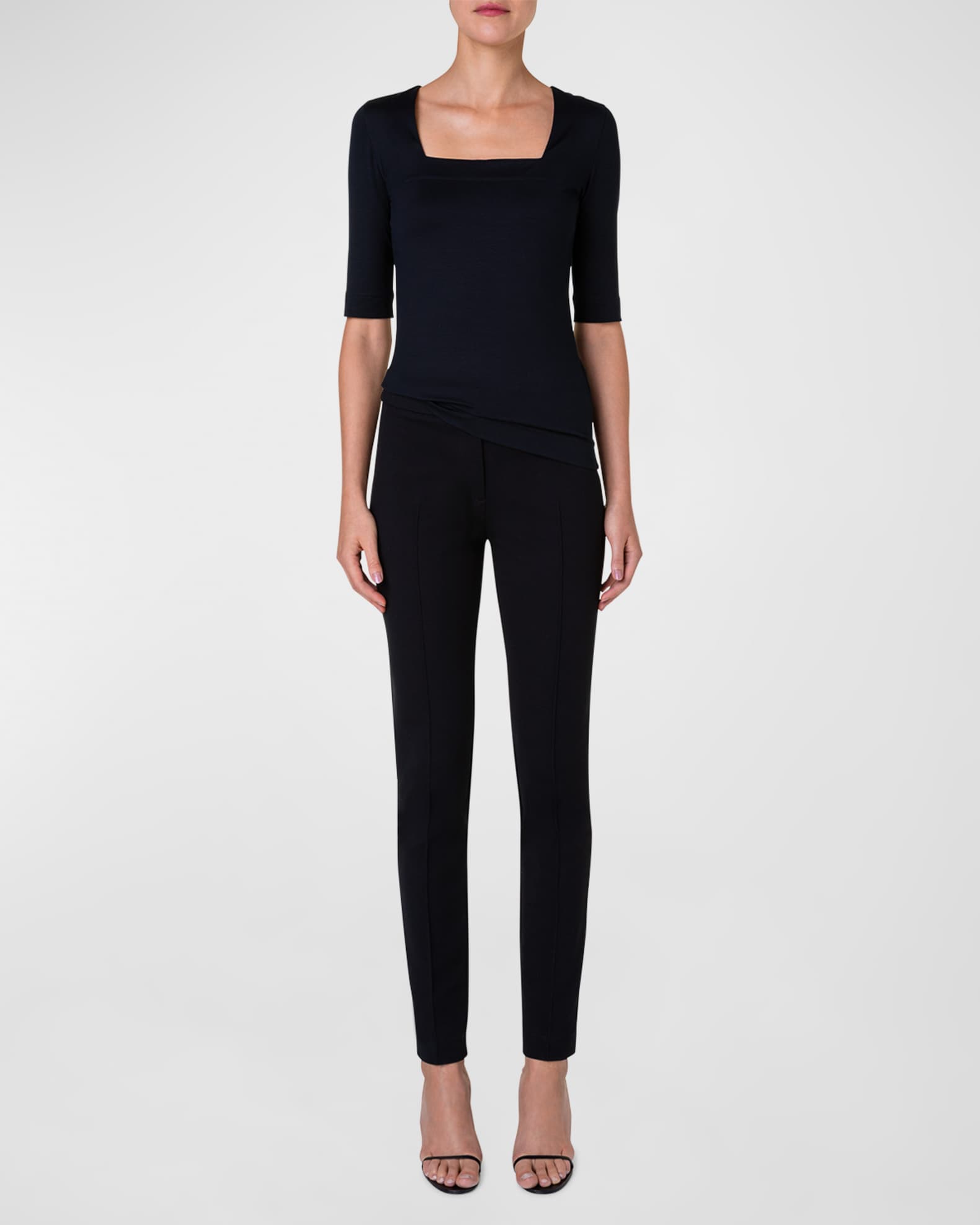 Square-Neck Jersey Top 1