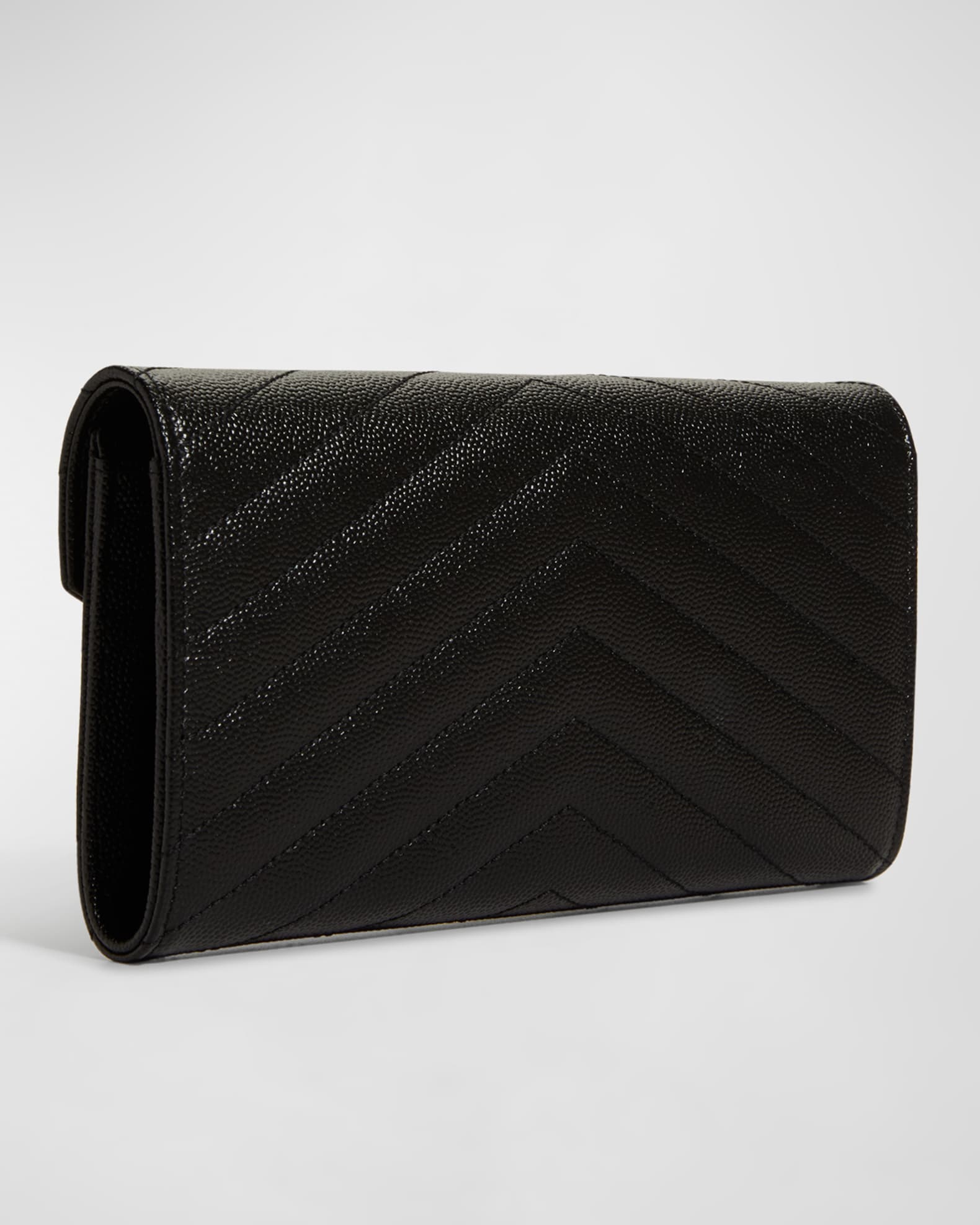 Saint laurent large monogram quilted leather wallet on a chain clearance