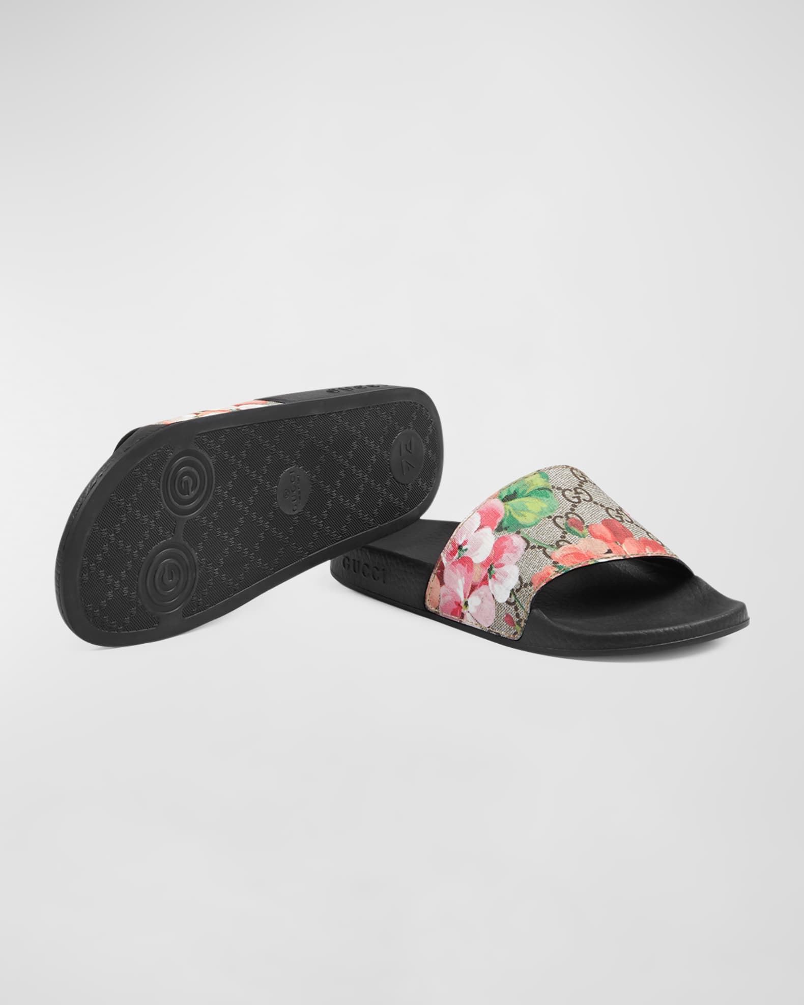 Womens floral gucci slides on sale